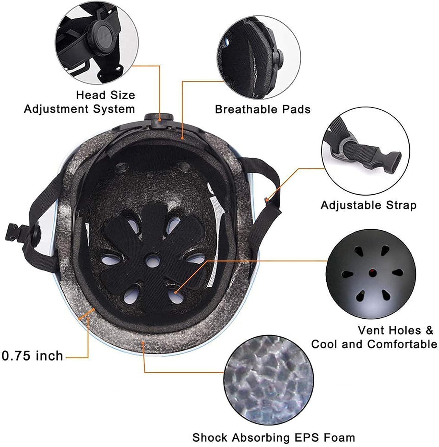 Thumbnail 3 de BURSUN Adjustable Kids Helmet with Protective Gear Set (36–54 cm) for 3–8 Year Olds