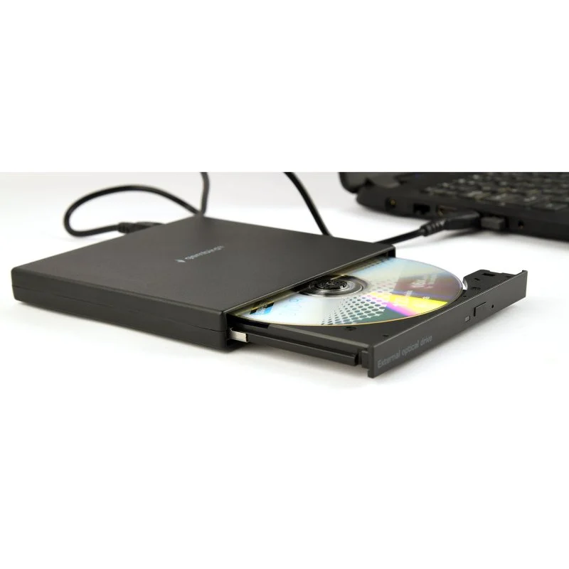 Gembird DVD-USB-04: Grabadora externa USB 2.0, 24x CD / 8x DVD (Negra)