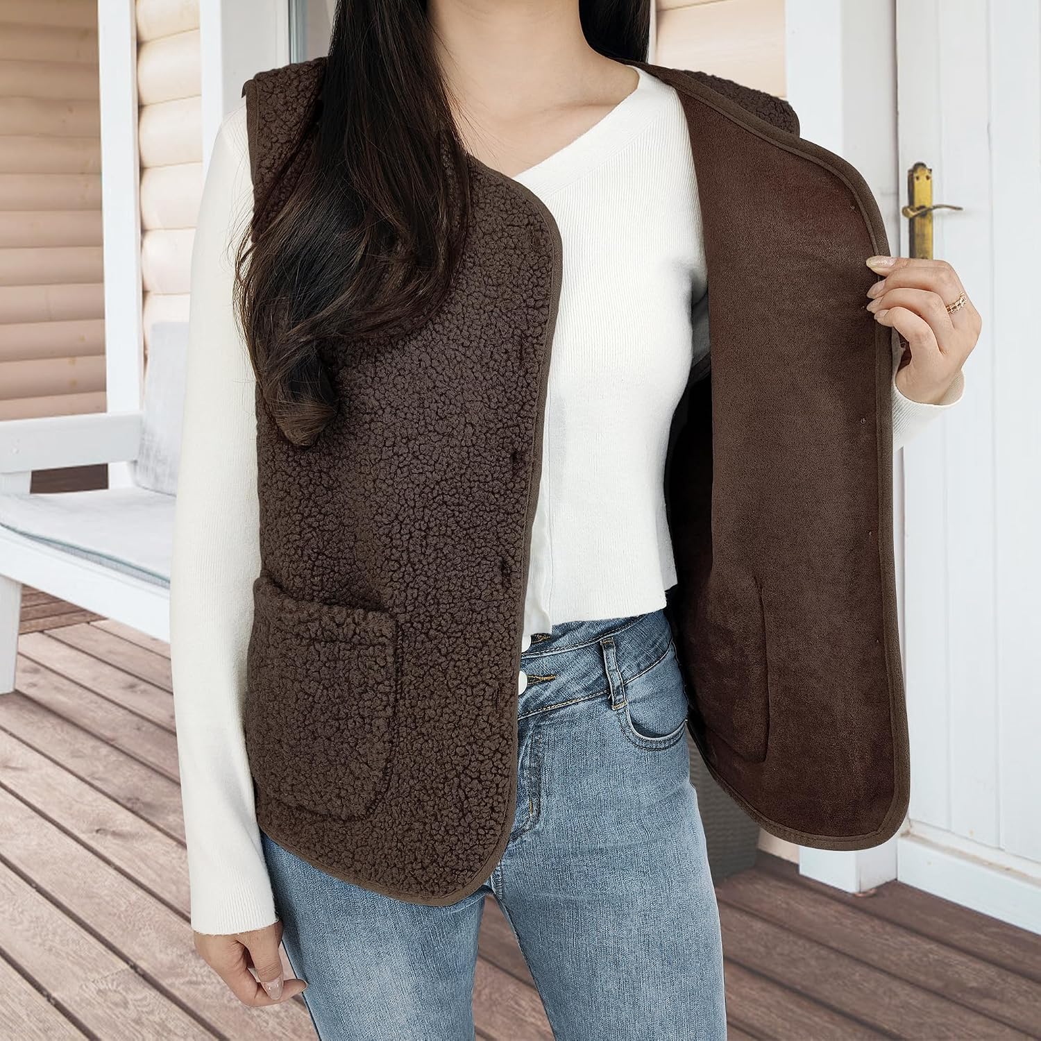 Detalle de Teddy Fleece Weste Damen 2 Größen