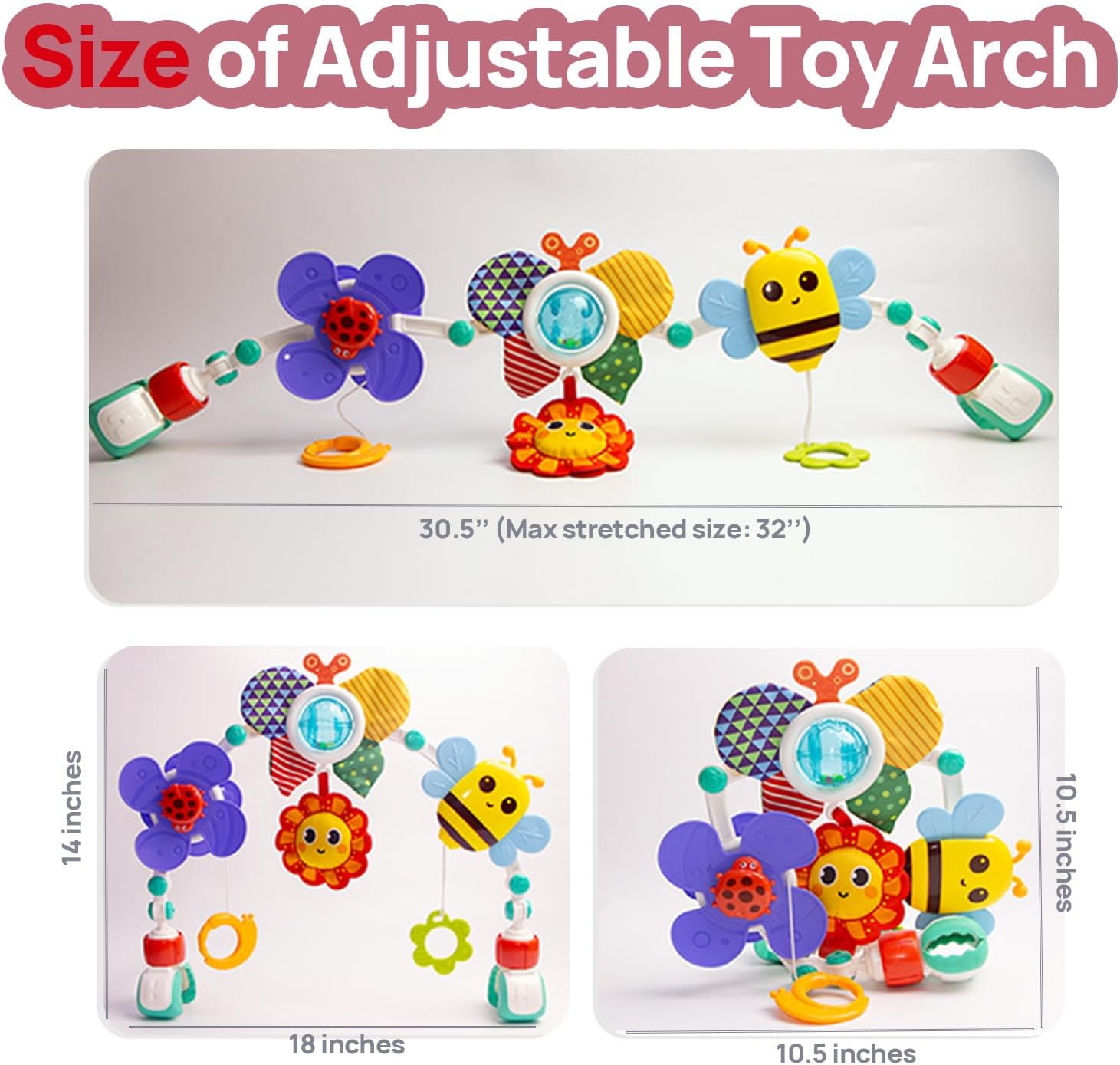Detalle 2 de UTOPLIKEY Baby Activity Arch Toy Bar for Stroller, Bassinets & Car Seat