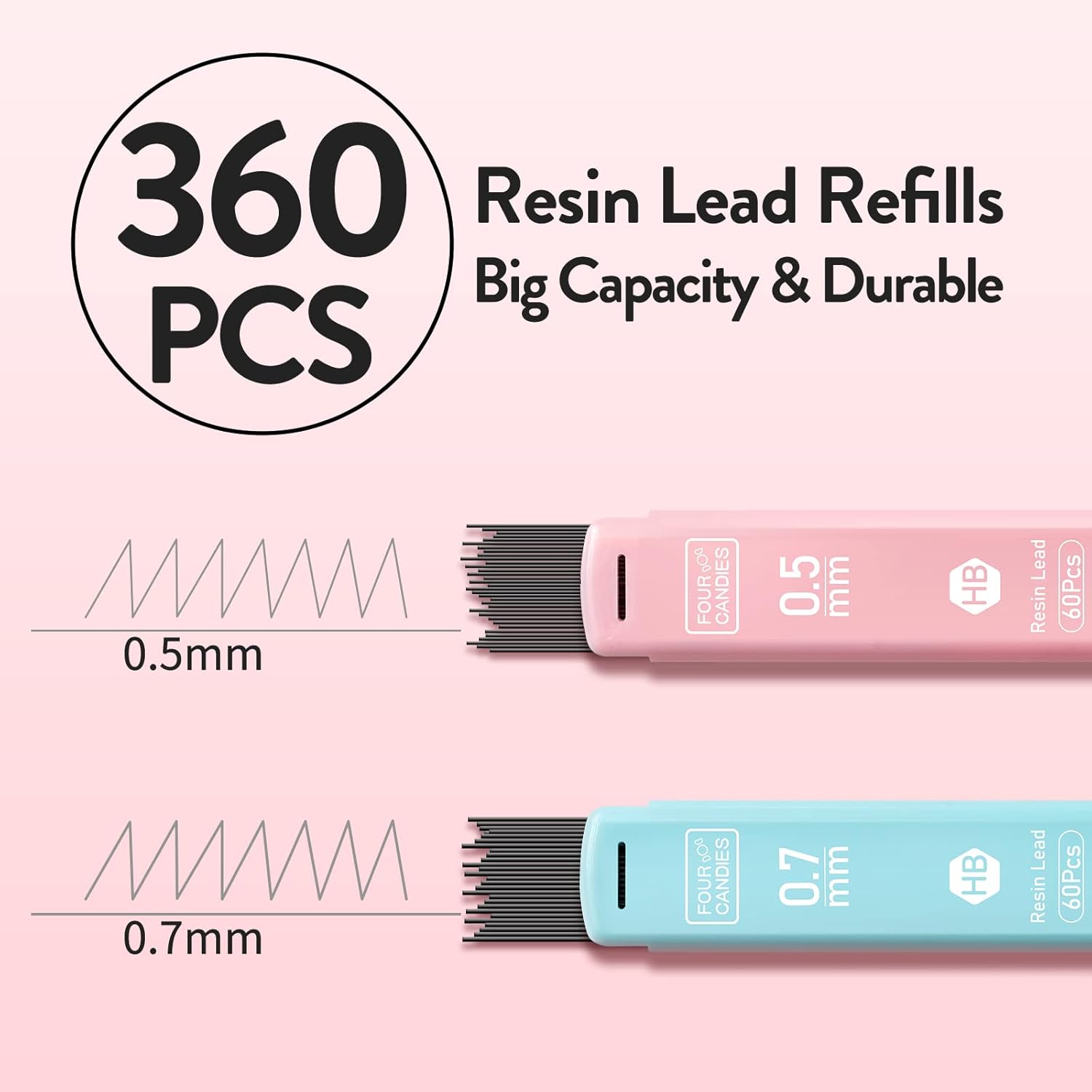 Thumbnail 1 de Four Candies Druckbleistift Set – 6 Stück, 0,5/0,7 mm, 360 HB Minen, 3 Radierer