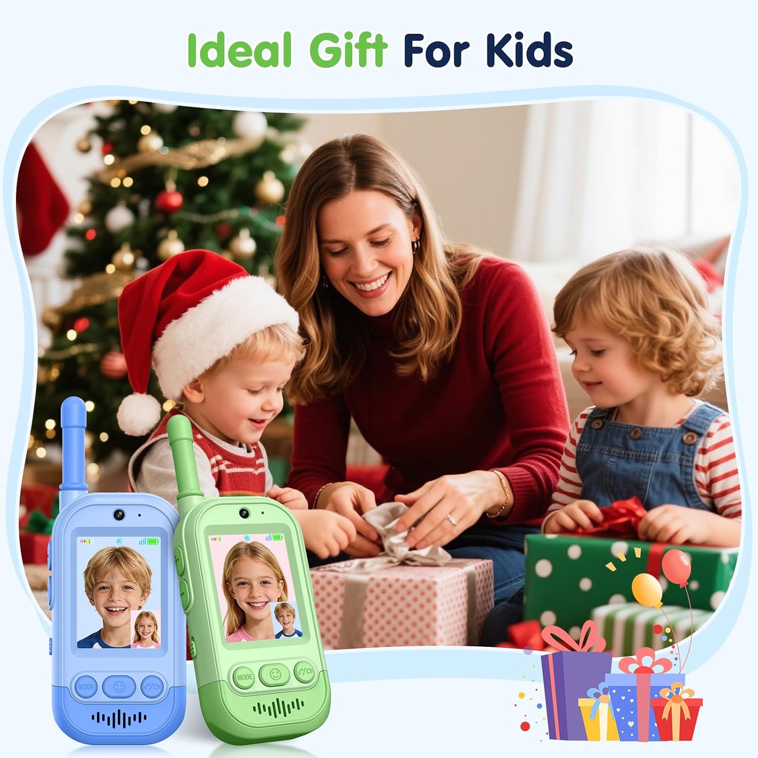 Thumbnail 6 de Gofunly Video Walkie Talkie – 2er Set mit Kamera & Bildschirm für Kinder (Grün/Blau)