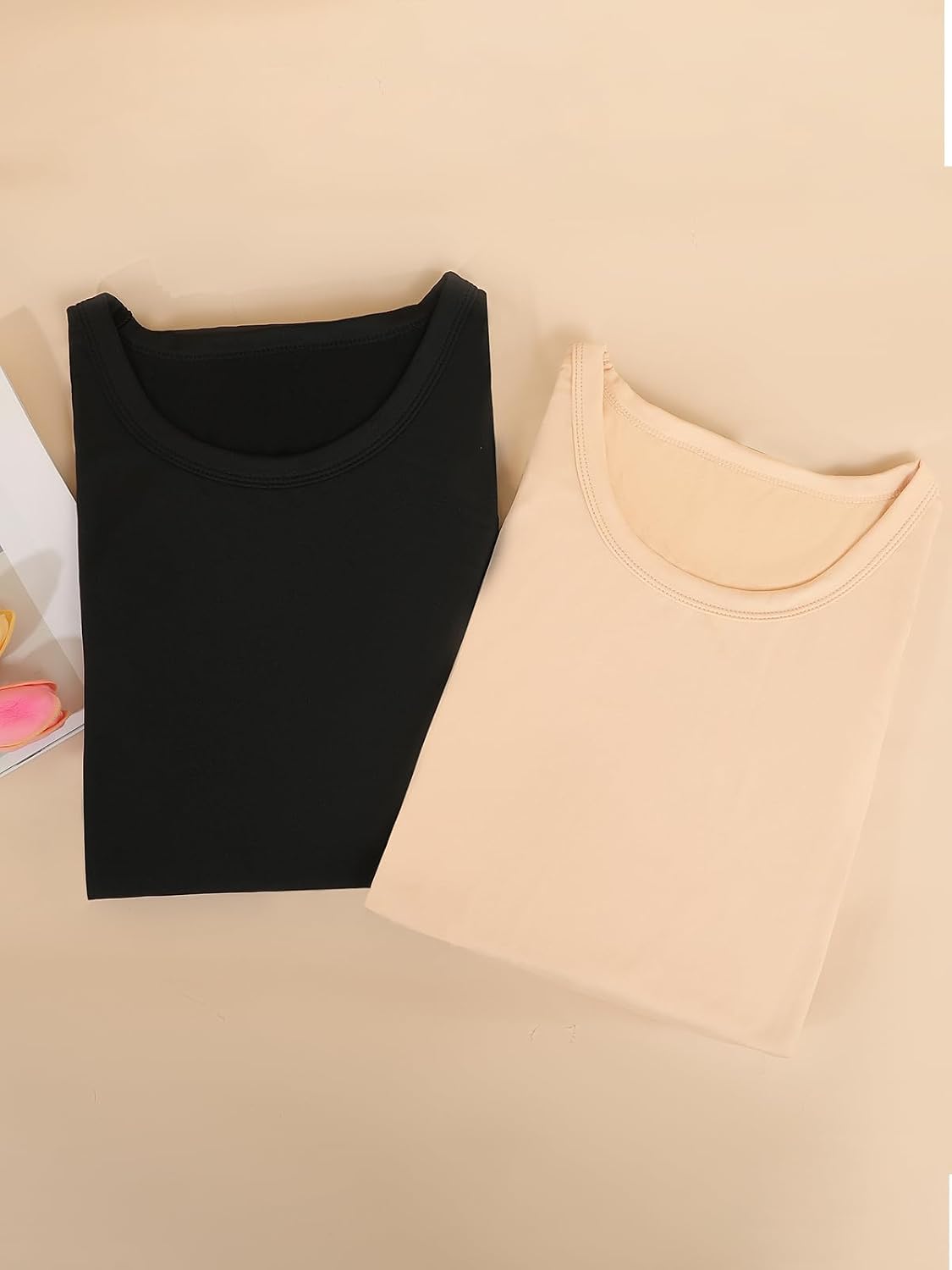 Detalle de Soudittur Maglia Termica Donna a Manica Lunga con Pile Interno