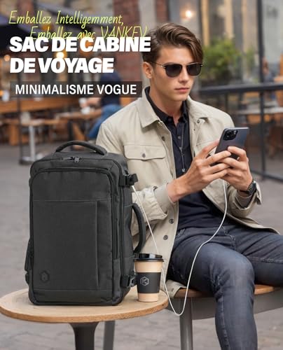 Thumbnail 1 de VANKEV Bagage cabine 40x20x25 cm pour Ryanair – Sac à dos de voyage