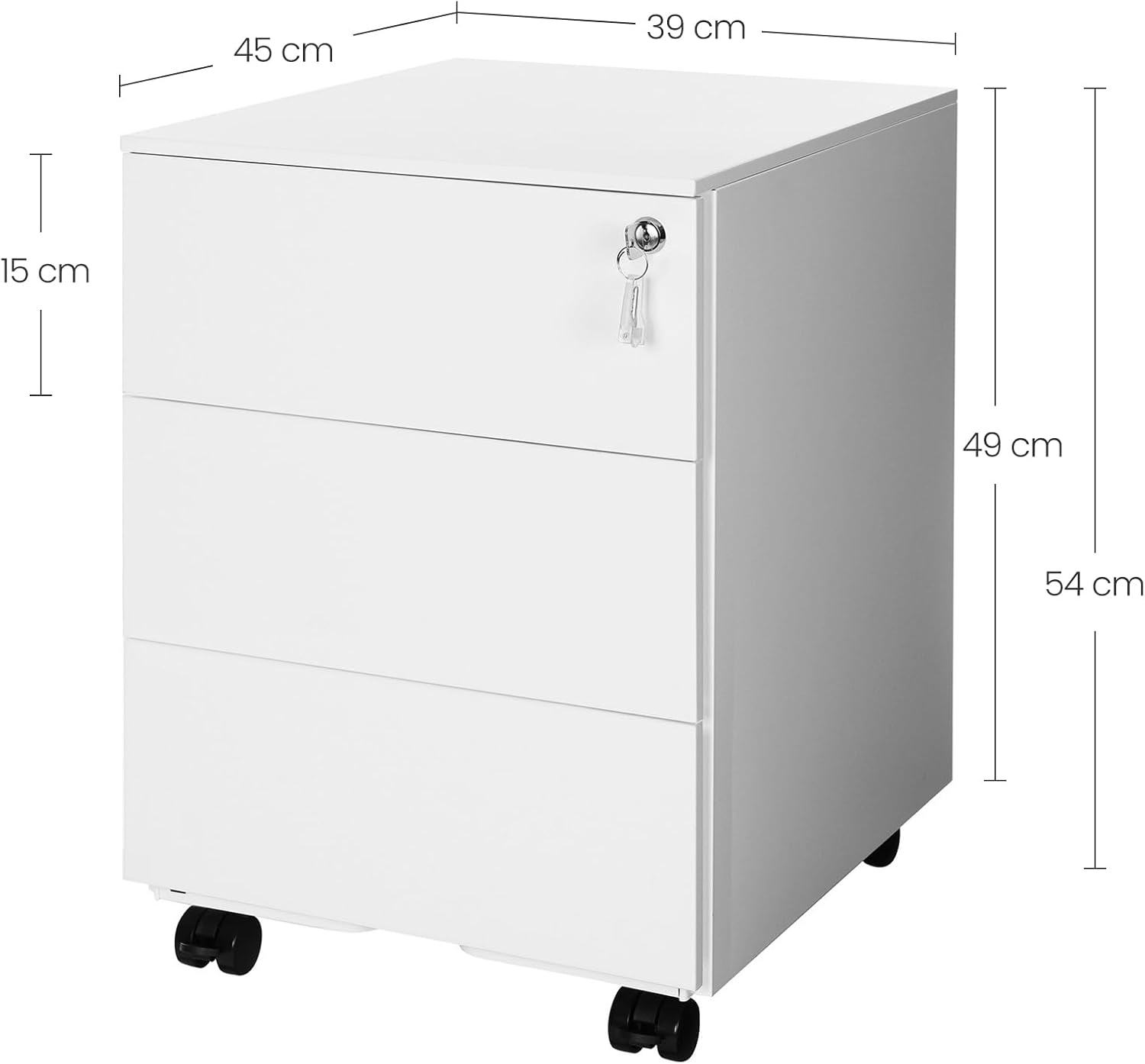 Detalle de SONGMICS OFC63WT Rollcontainer 45 x 39 x 54 cm đ