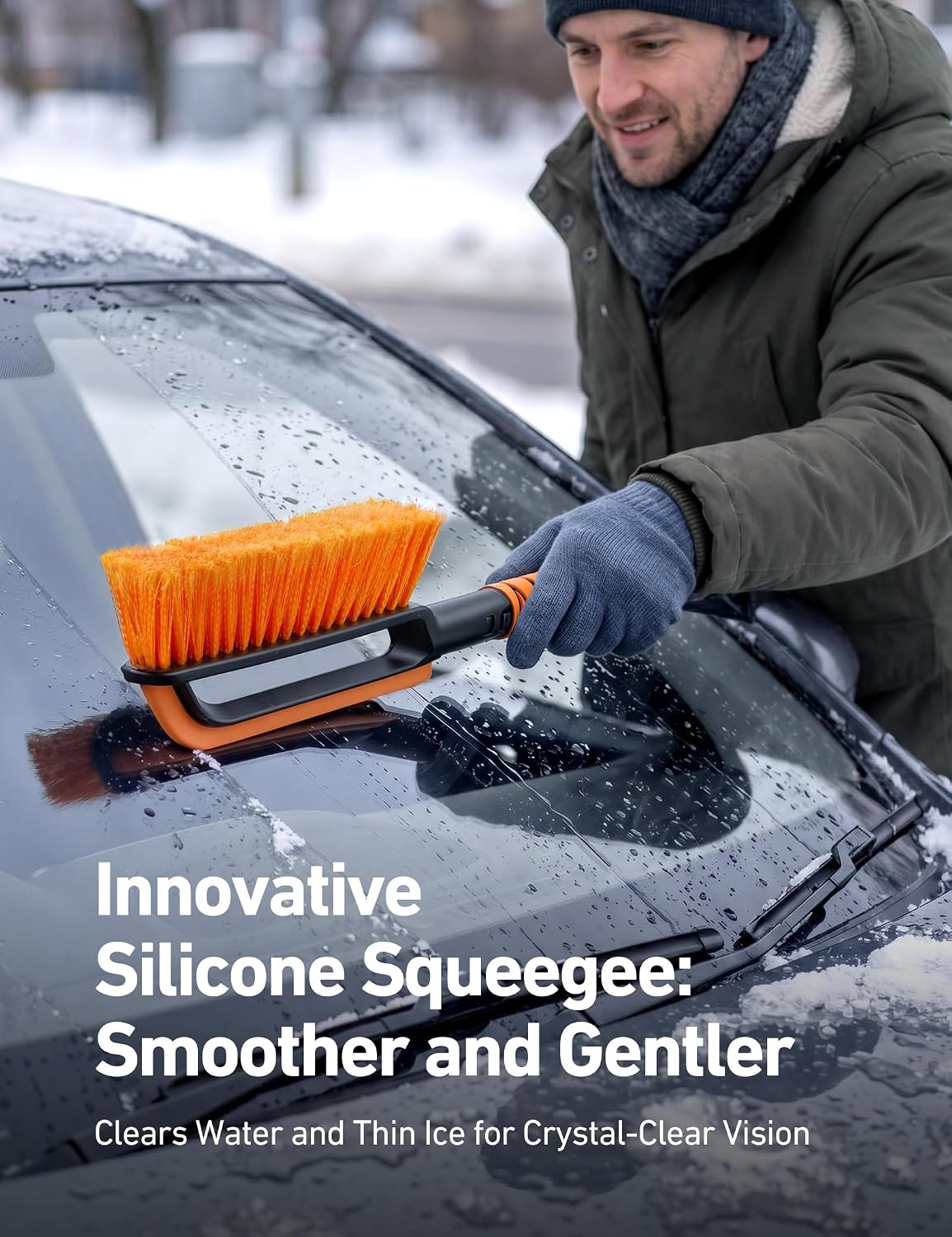 Detalle de AstroAI Snow Brush and Ice Scraper, 27-Inch