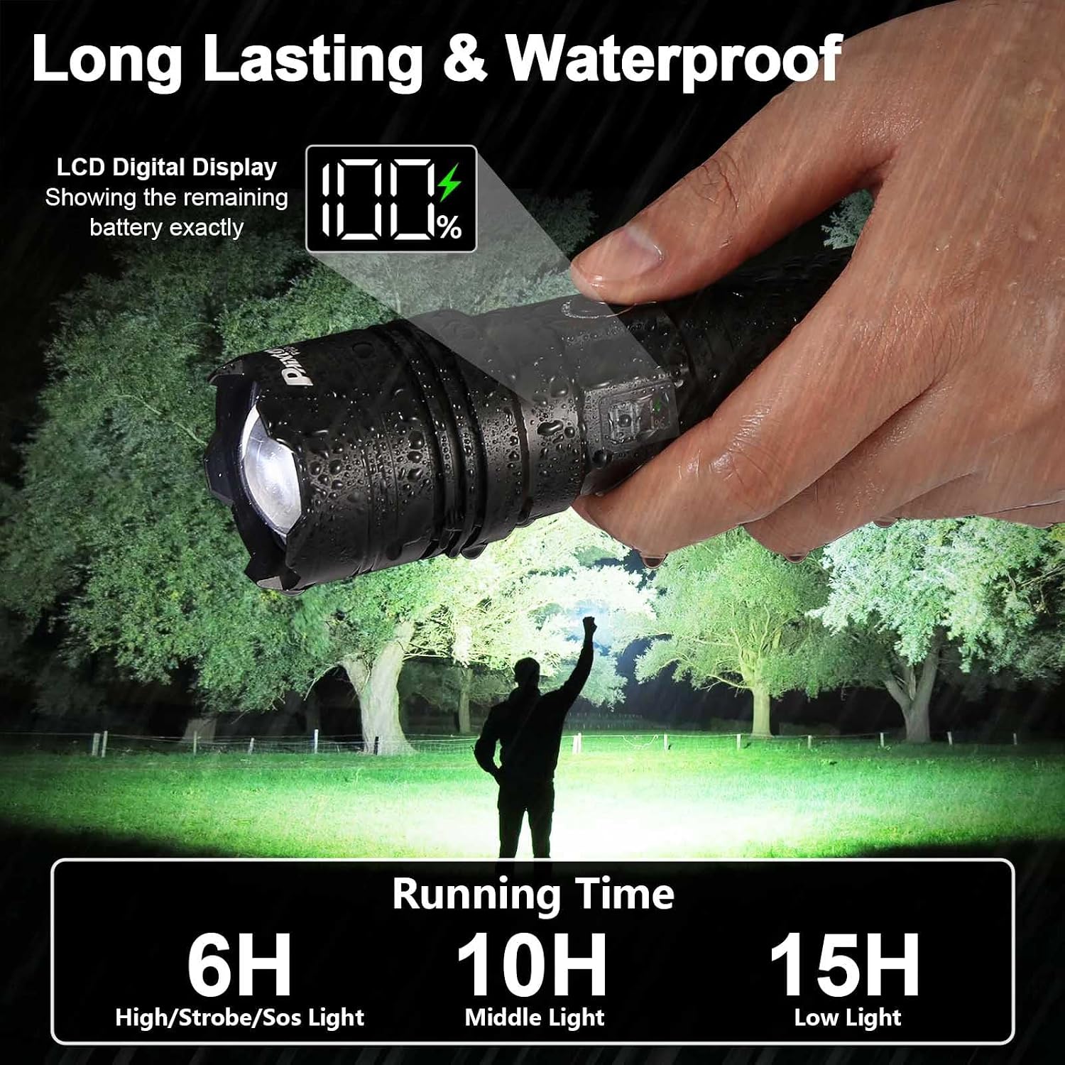 Detalle de PHIXTON Rechargeable Flashlight 10000 lumens 🔦