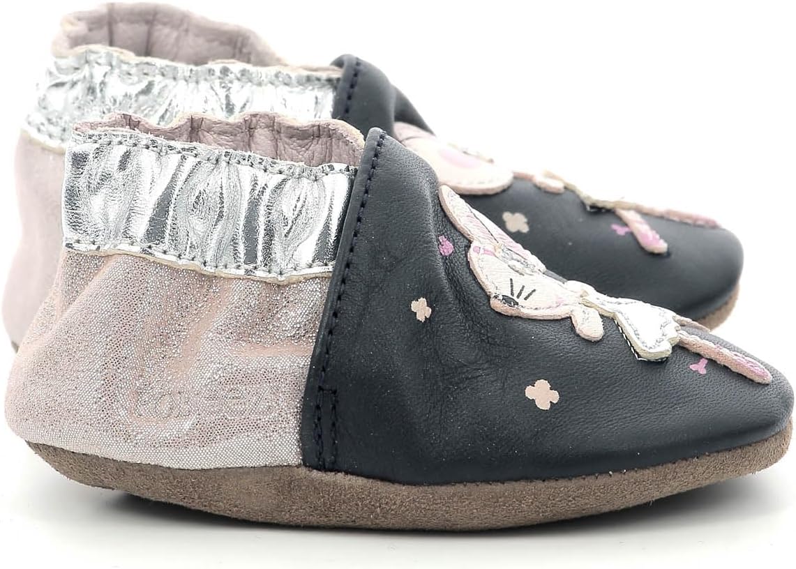 Detalle de Robeez Fille Dancing Mouse Chausson – chausson cuir sans talon pour fille