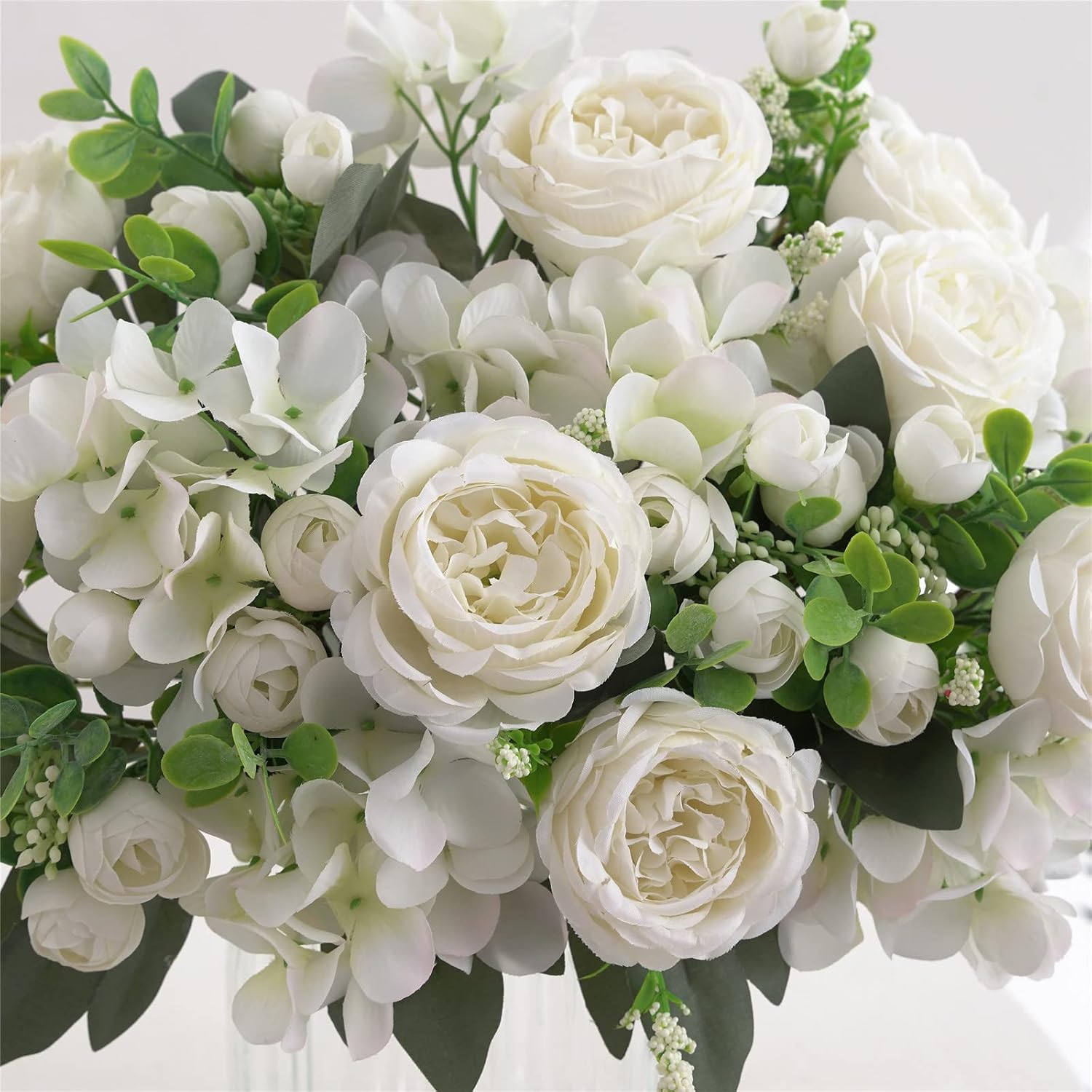 Detalle de Karoro Artificial Peony Bouquet, 4 Bundles