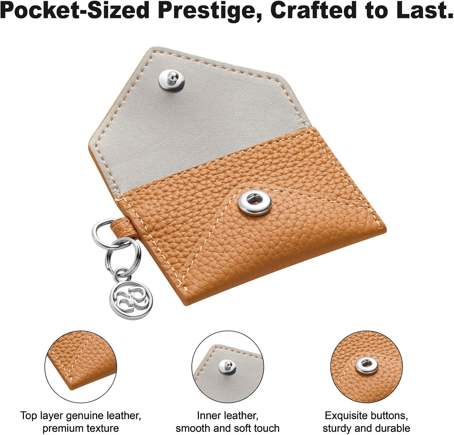 Thumbnail 3 de GOODAYY Genuine Leather Mini Coin Pouch with Spring Ring – Compact, versatile accessory