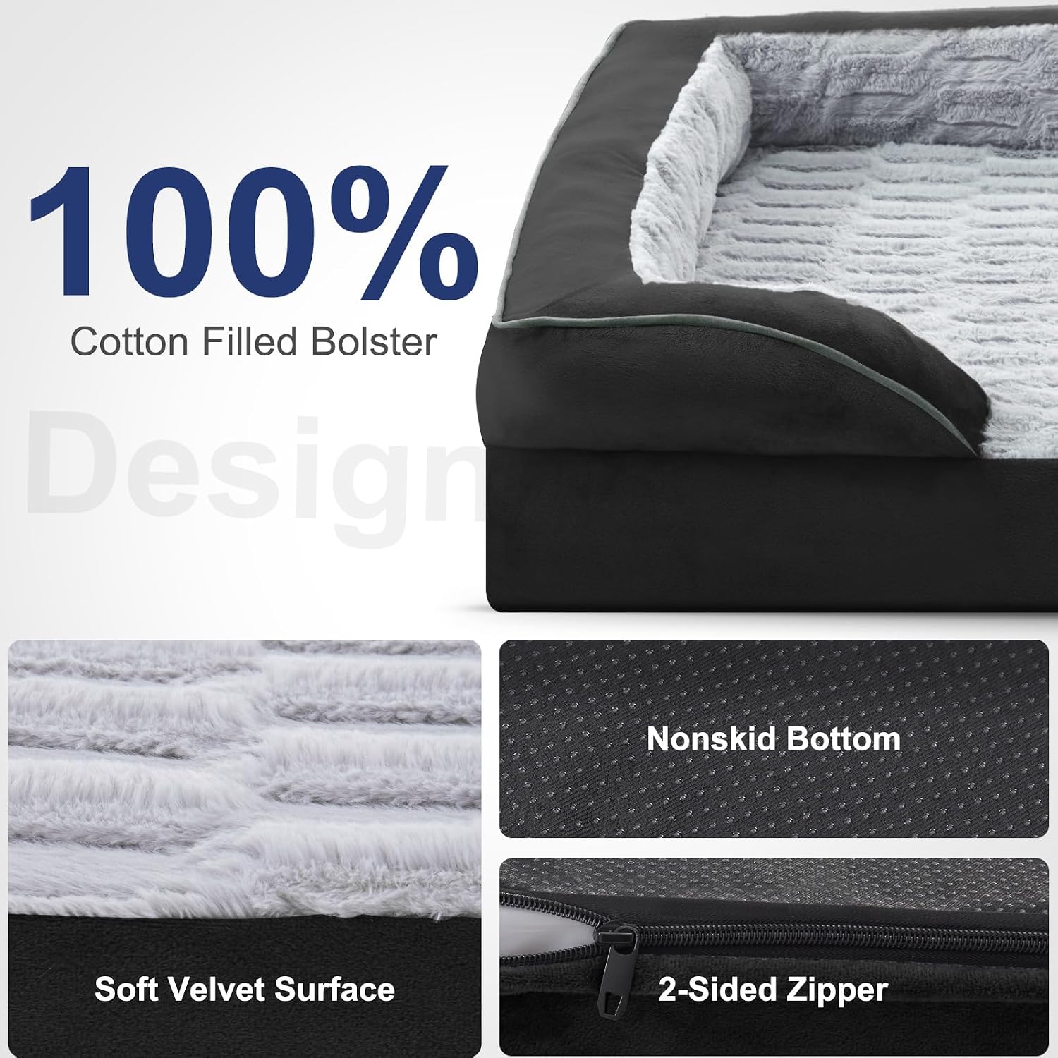 Detalle de FURTIME Orthopedic Dog Bed, 35" x 26" x 6.5