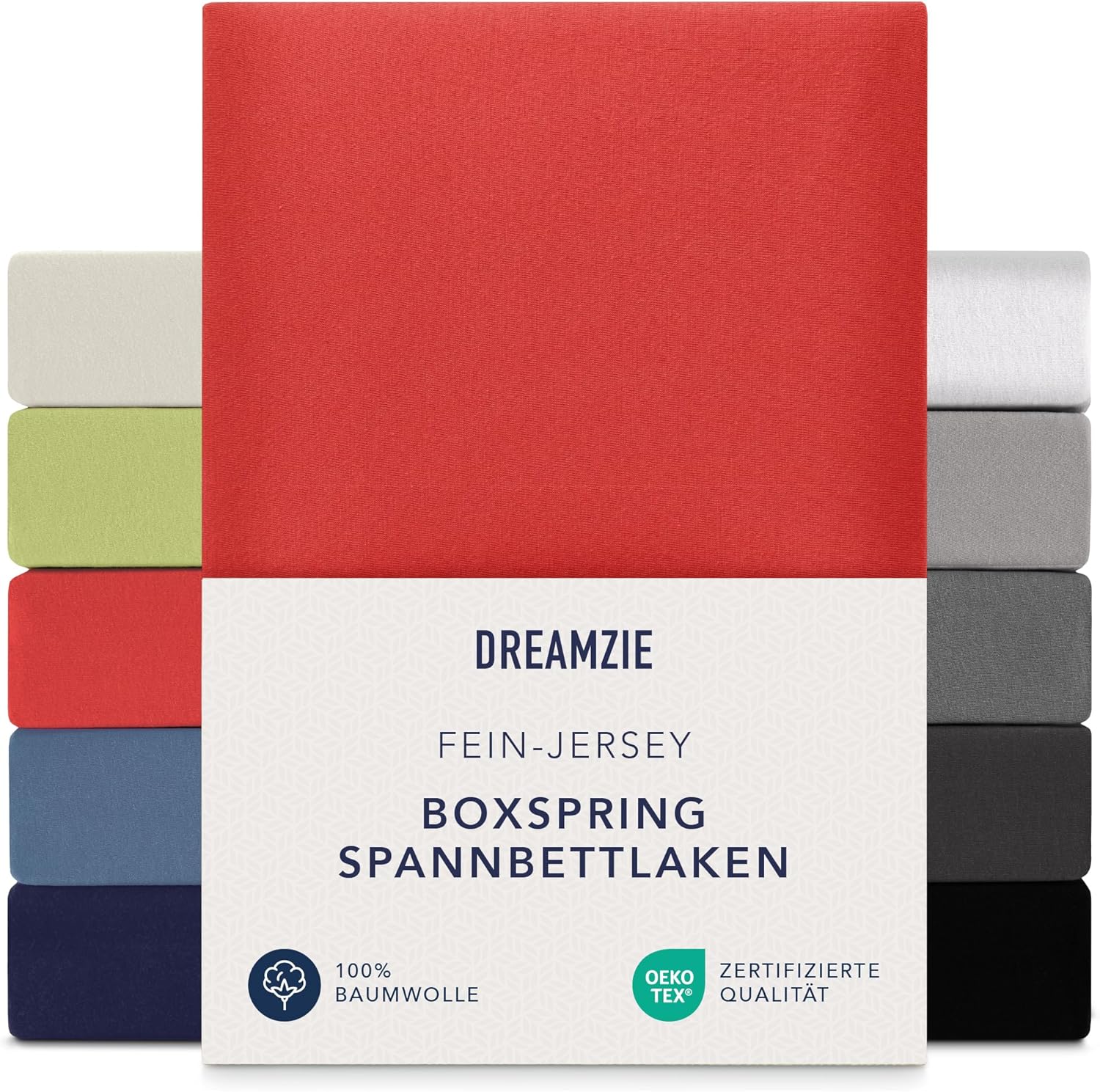 Thumbnail 6 de Dreamzie Premium Topper Spannbettlaken 140x200 cm / 160x200 cm – Jersey Baumwolle, OEKO-TEX, extra niedrige Seitenhöhe