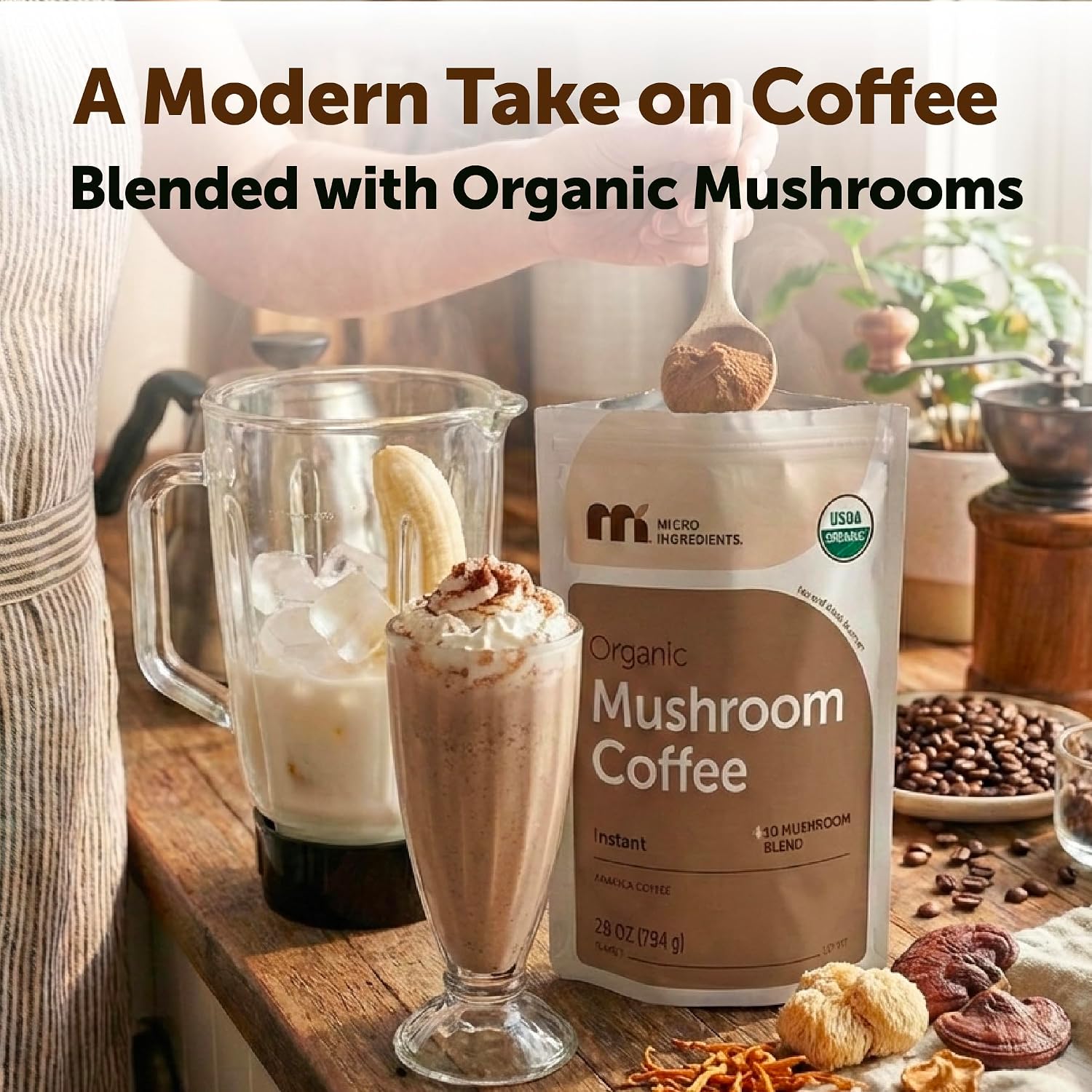 Thumbnail 4 de Micro Ingredients Instant Mushroom Coffee Powder, 28 Ounce