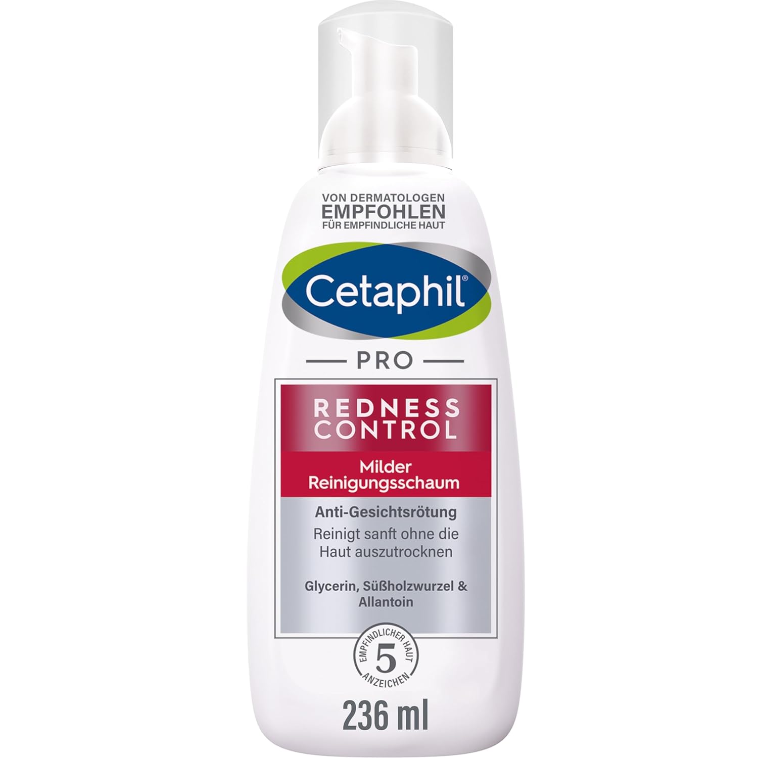 Detalle de CETAPHIL PRO RednessControl Milder Reinigungsschaum – sanfte Reinigung bei Hautrötungen (236 ml)