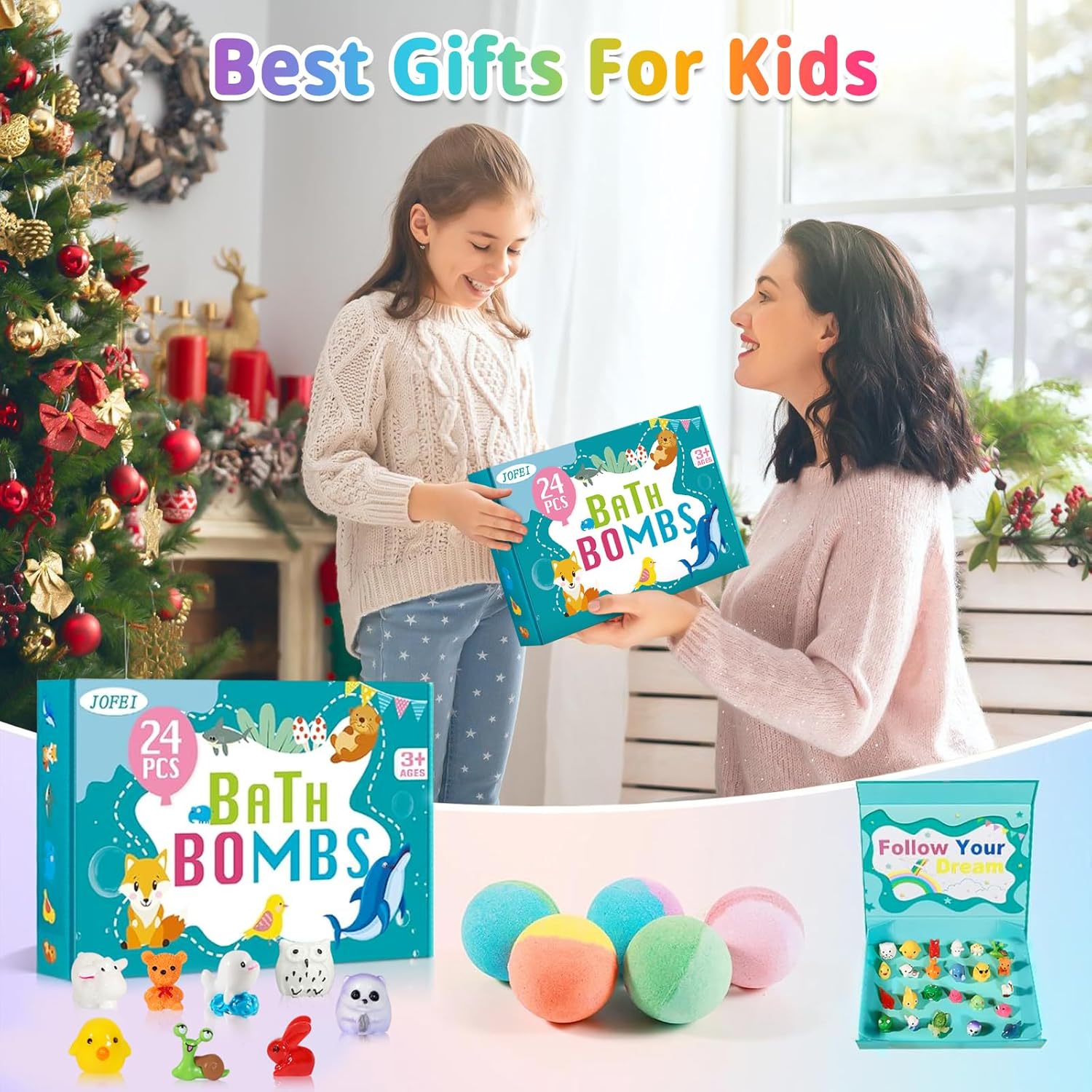 Detalle de Bath Bombs for Kids with Surprise Inside – 24 Pack Gift Set (Toys Inside)