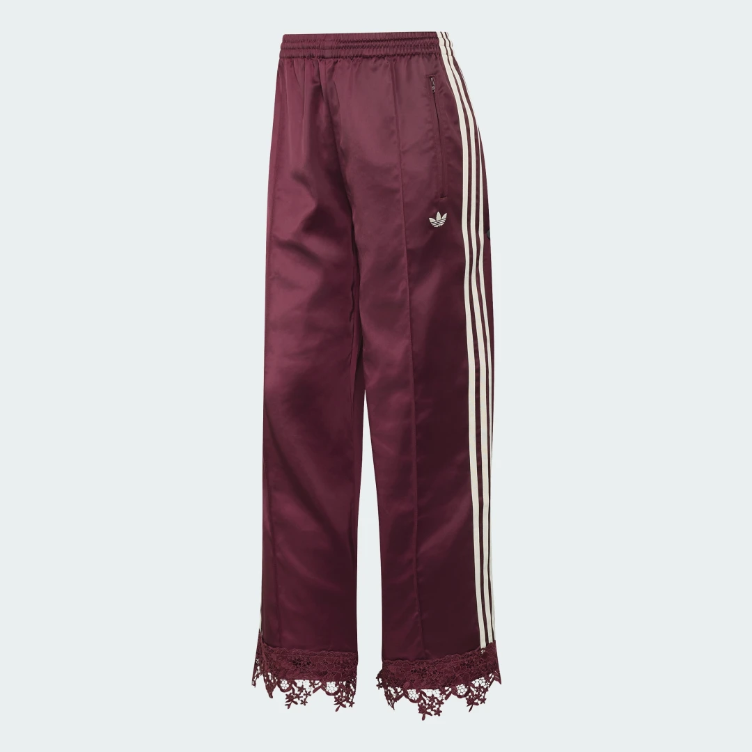 Thumbnail 3 de Pantalón con encaje de raso Adidas Originals Firebird en Burgundy