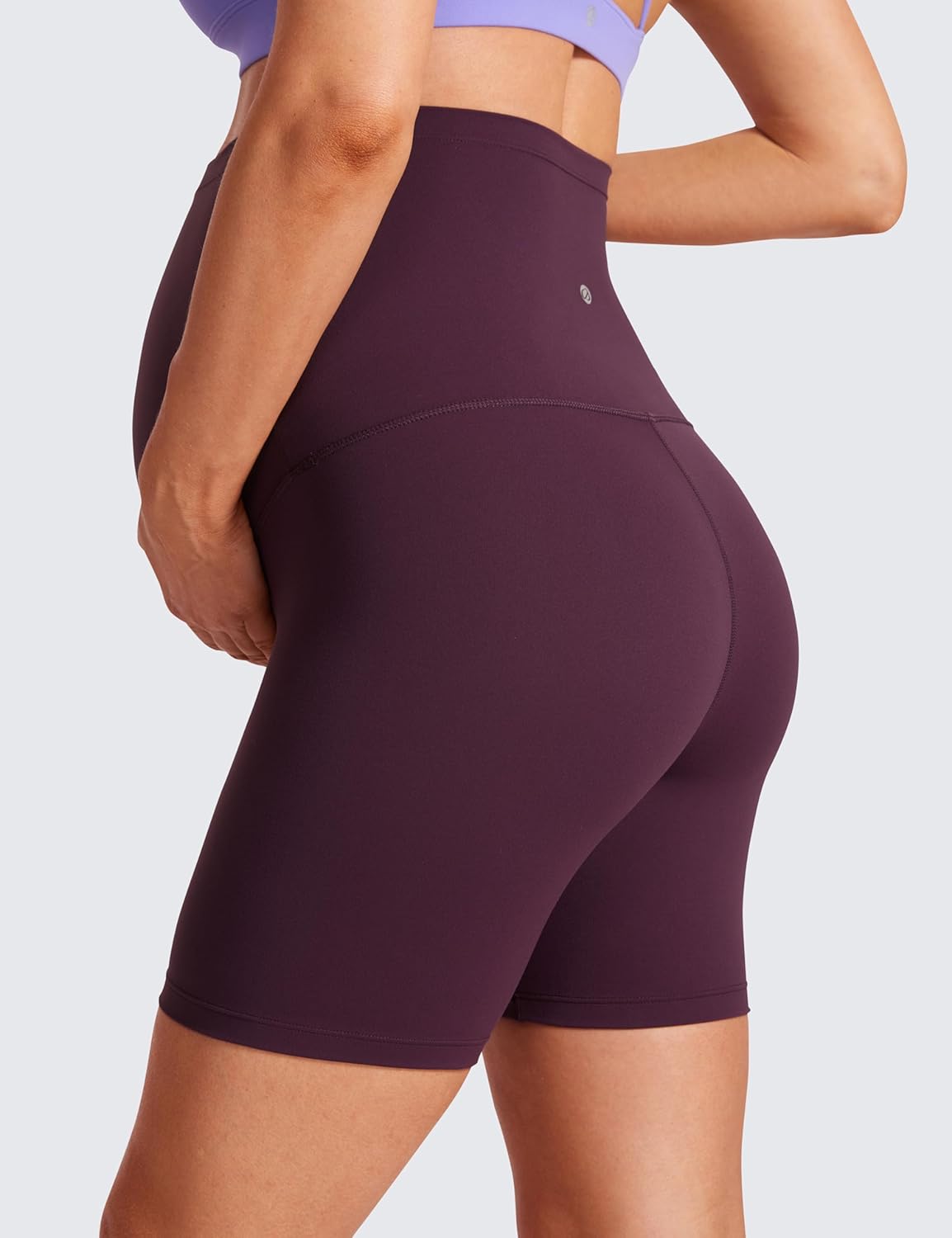 Detalle de CRZ YOGA Women's Butterluxe Maternity Shorts Over The Belly