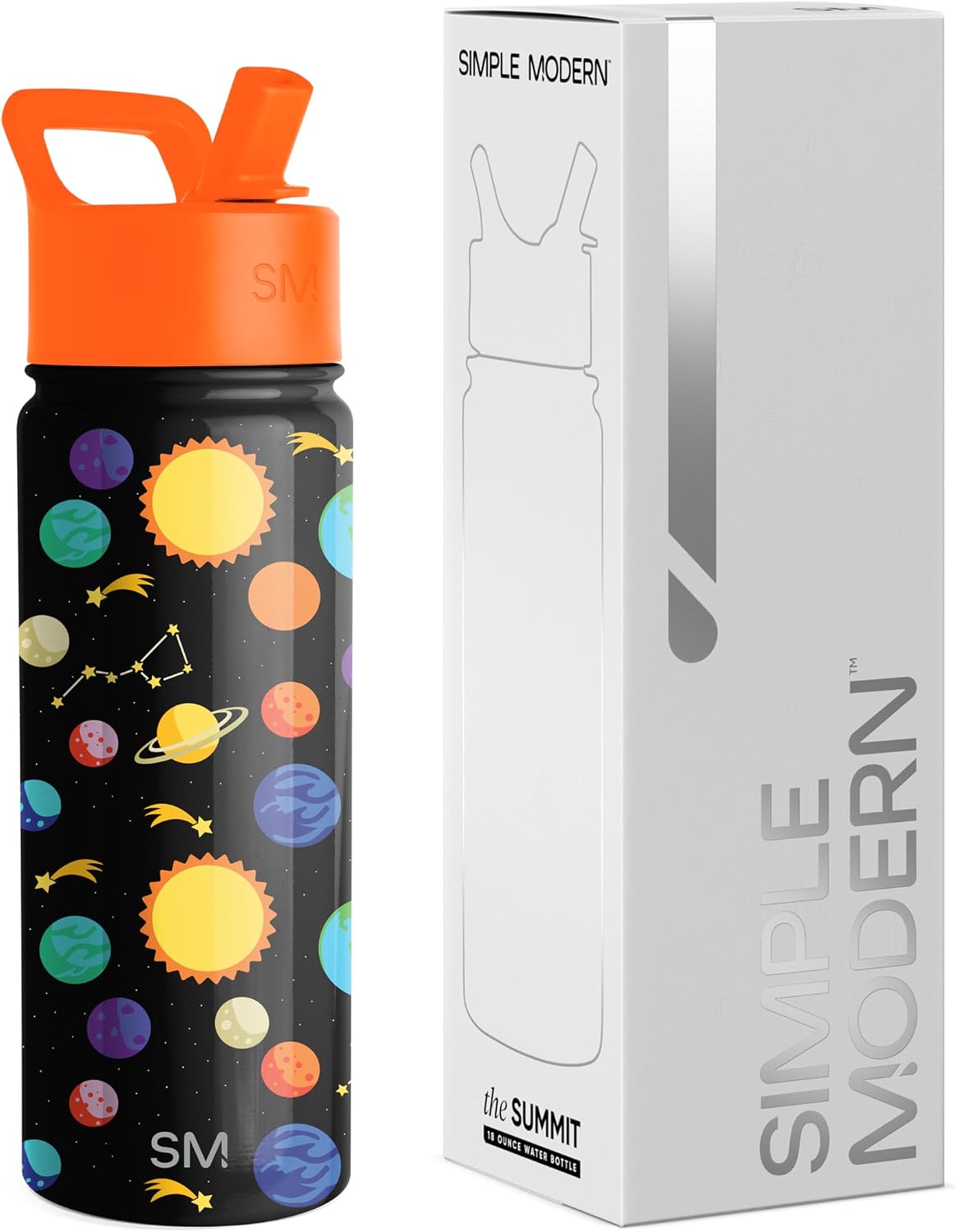 Detalle de Simple Modern Borraccia con cannuccia per bambini Summit, 415 ml (Wheels Up)