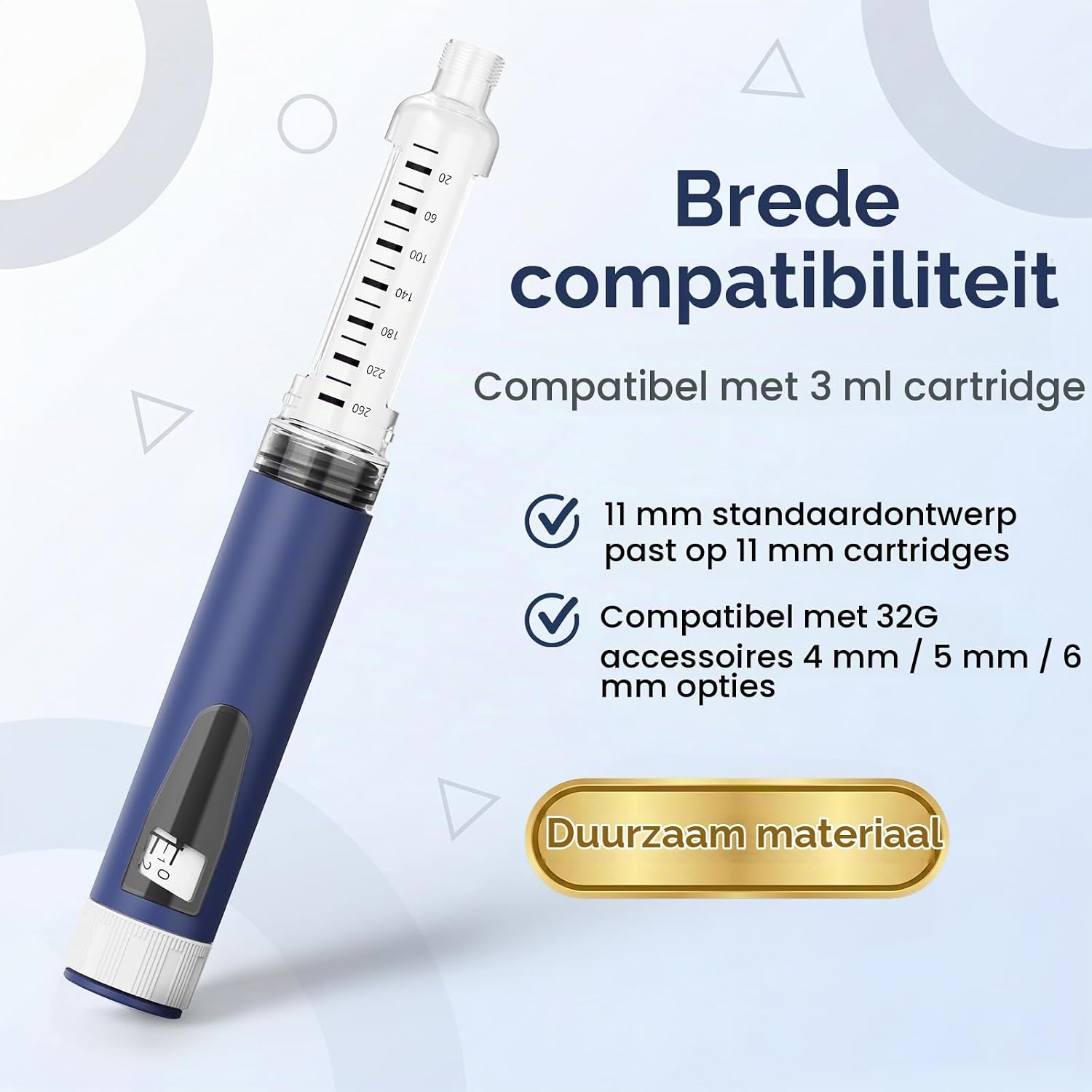 Detalle de Aisisree navulbare insulinepen voor 3 ml-patronen, 1–80 eenheden, blauw
