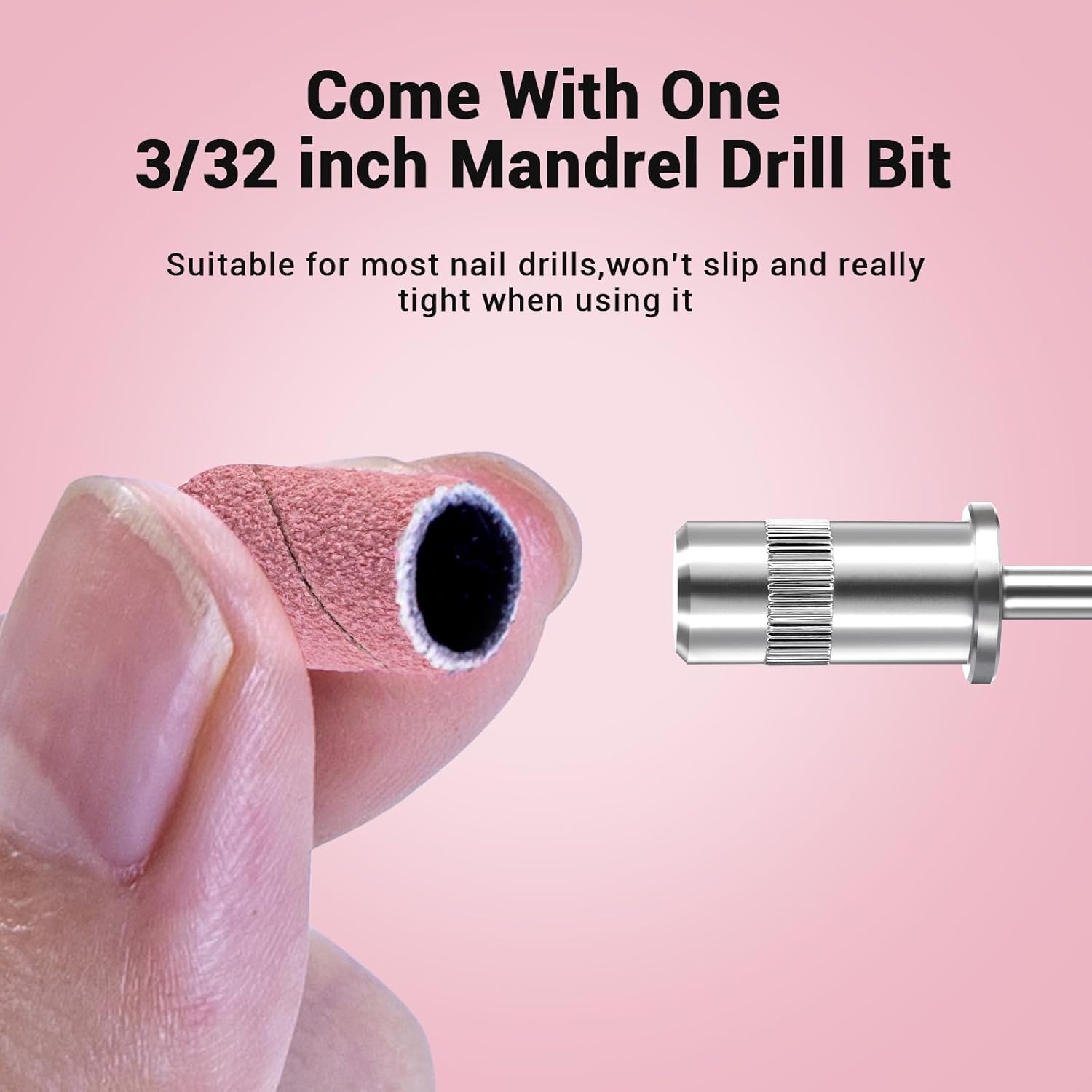 Detalle de MelodySusie 100 Pcs #150 Grit Nail Drill Bits & Sanding Bands for Acrylic, Gel & Natural Nails