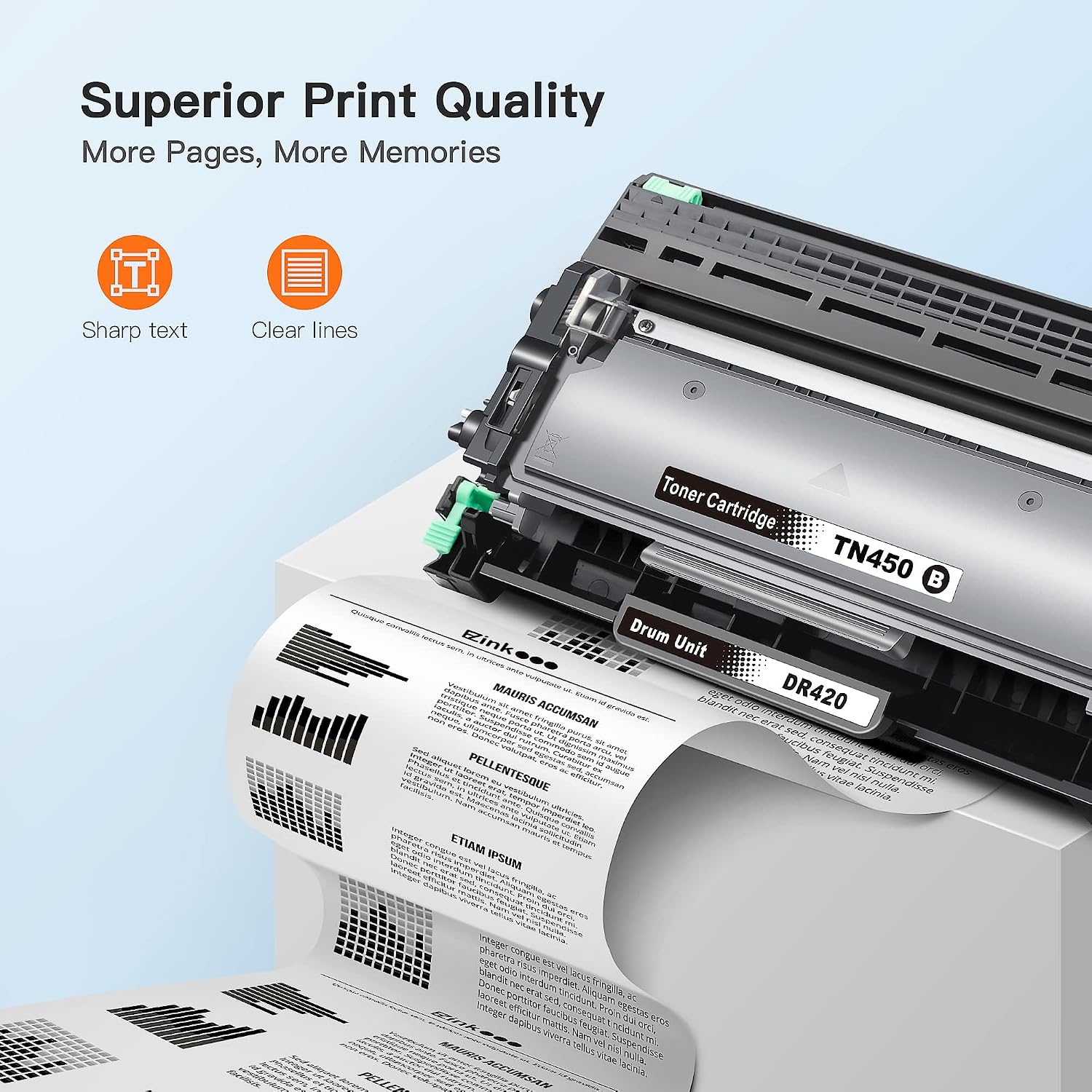 Thumbnail 3 de E-Z Ink TN450/TN420 Toner Cartridges and DR420 Drum Unit, 3-Pack