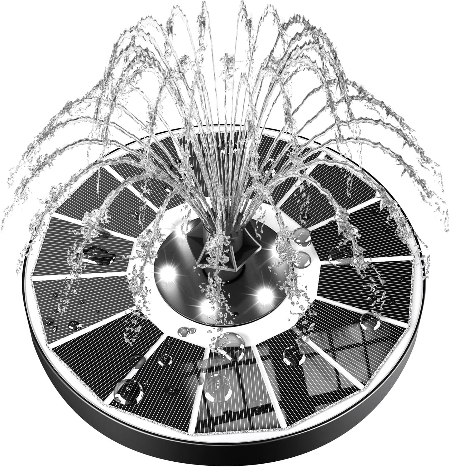 Thumbnail 6 de SZMP 3.5W Solar Water Fountain with 100% Glass Panel, 2200mAh Battery, 7 Nozzles & LED