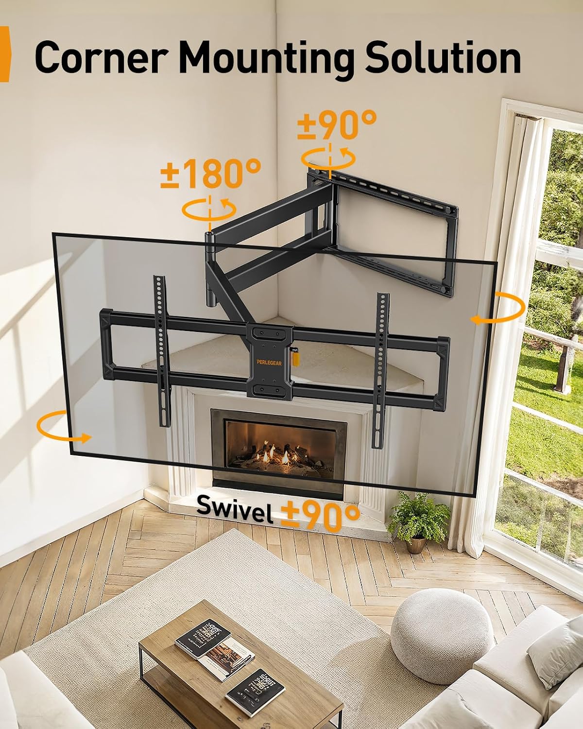 Detalle 2 de Perlegear PGXLF02 Full Motion TV Mount 150 lbs