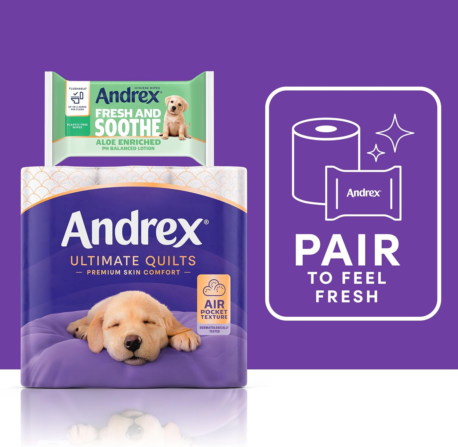 Detalle de Andrex Ultimate Quilt Toilet Roll 24 Rolls – 3-Ply, Bulk Buy, Soft & Thick Sheets