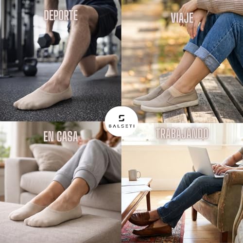 Detalle de Balseti Calcetines Invisibles para Hombre y Mujer (Pinkies Unisex) – Pack 6 pares