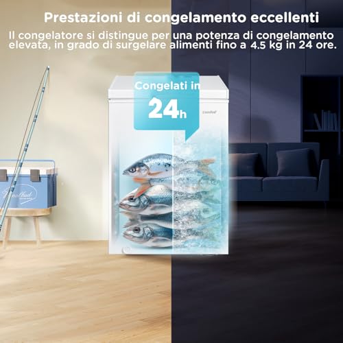 Detalle de COMFEE' RCC102WH2 Congelatore 99L Convertibile Inverter: affidabile, silenzioso e versatile