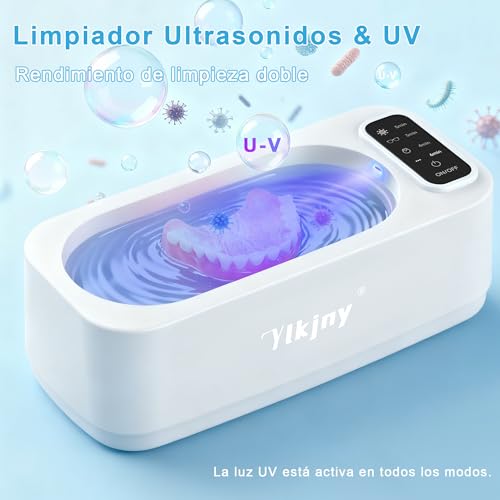 Detalle 2 de ylkjny Limpiador ultrasónico de 350 ml, 55 kHz, 4 modos y acero inoxidable 304