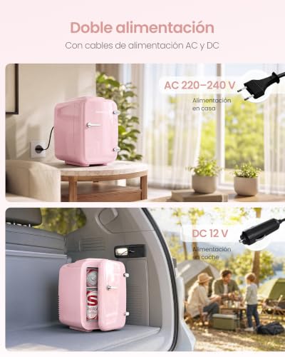 Detalle de SONGMICS Mini Nevera Portátil 4 L: frío y calor, silencio y versatilidad