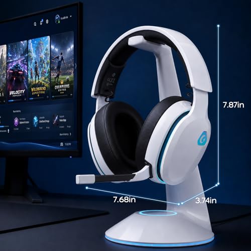 Thumbnail 8 de AOC 2.4GHz Wireless Gaming Headset for PS5/PS4/PC/Switch (White) – 45Hr Battery, 50mm Drivers, Detachable Mic