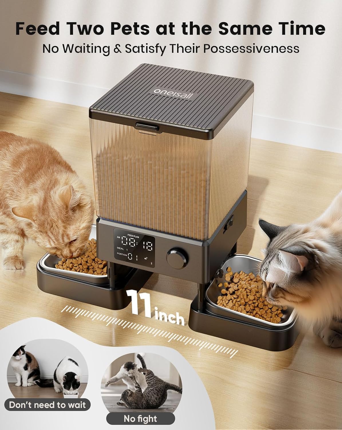 Detalle 2 de oneisall 5L Automatic Cat Feeder — 5L capacity 🐱