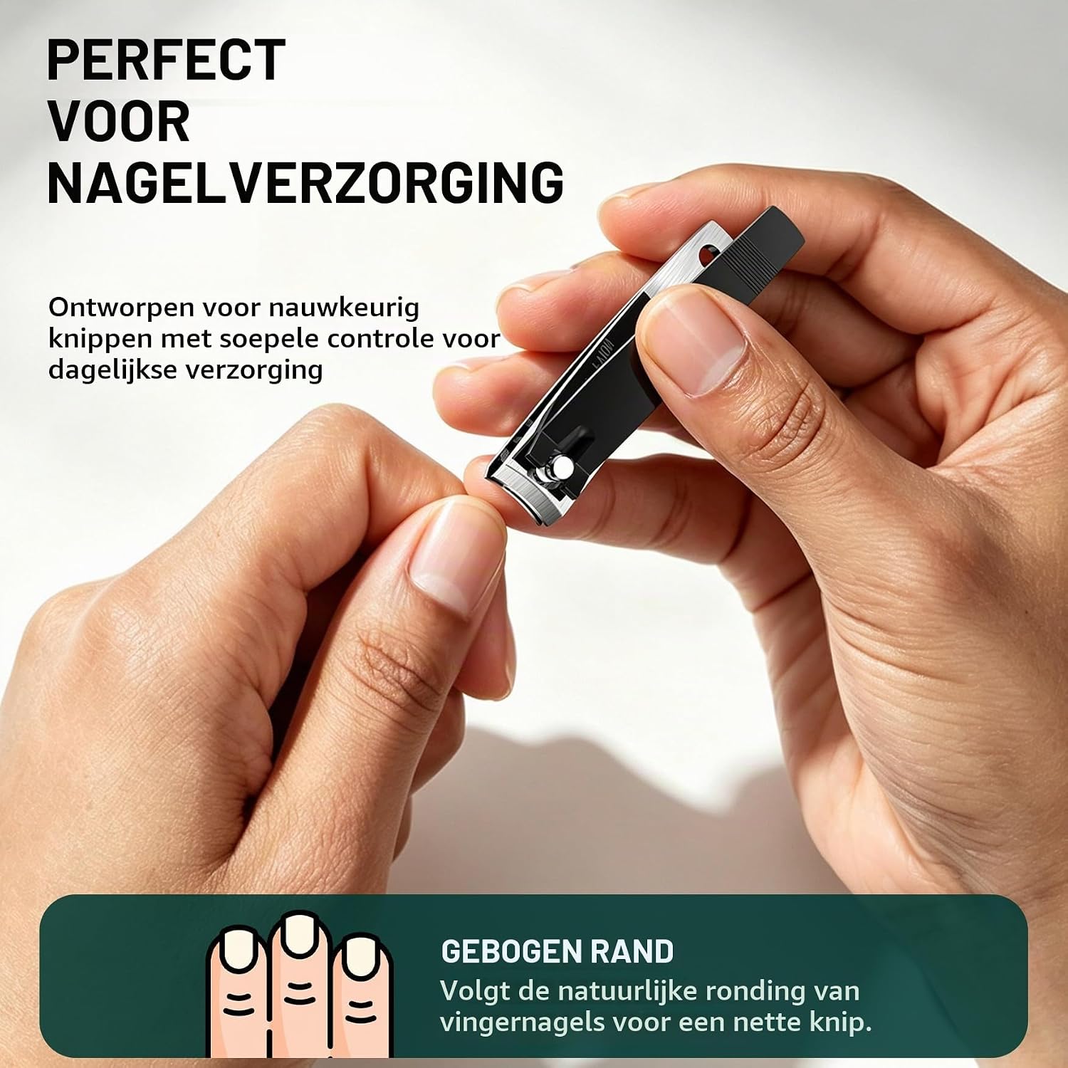 Detalle de FVION BZ-STC-N0538-BK nagelknipperset van roestvrij staal, 2 stuks