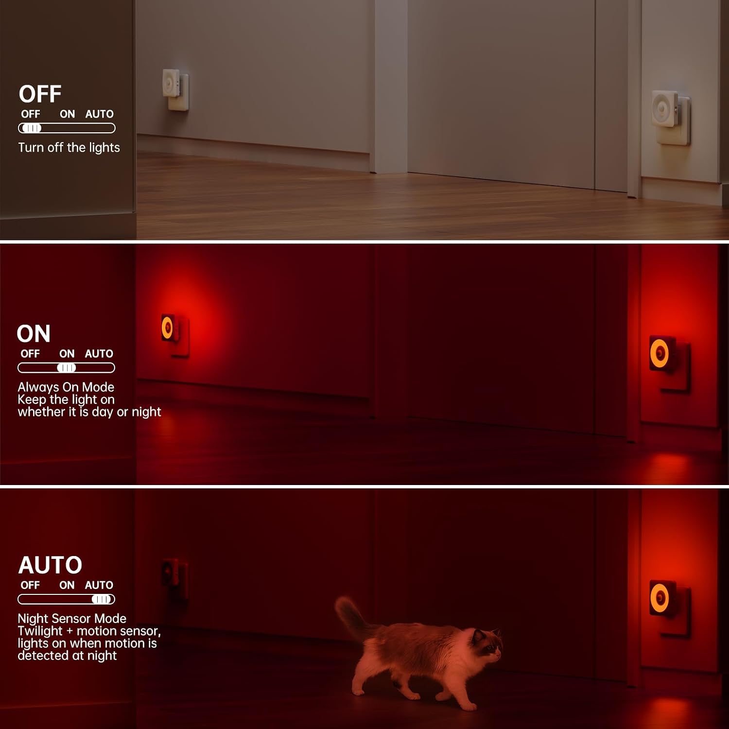 Detalle 2 de Nachtlicht Steckdose mit Sensor 12 LED, 2er-Set