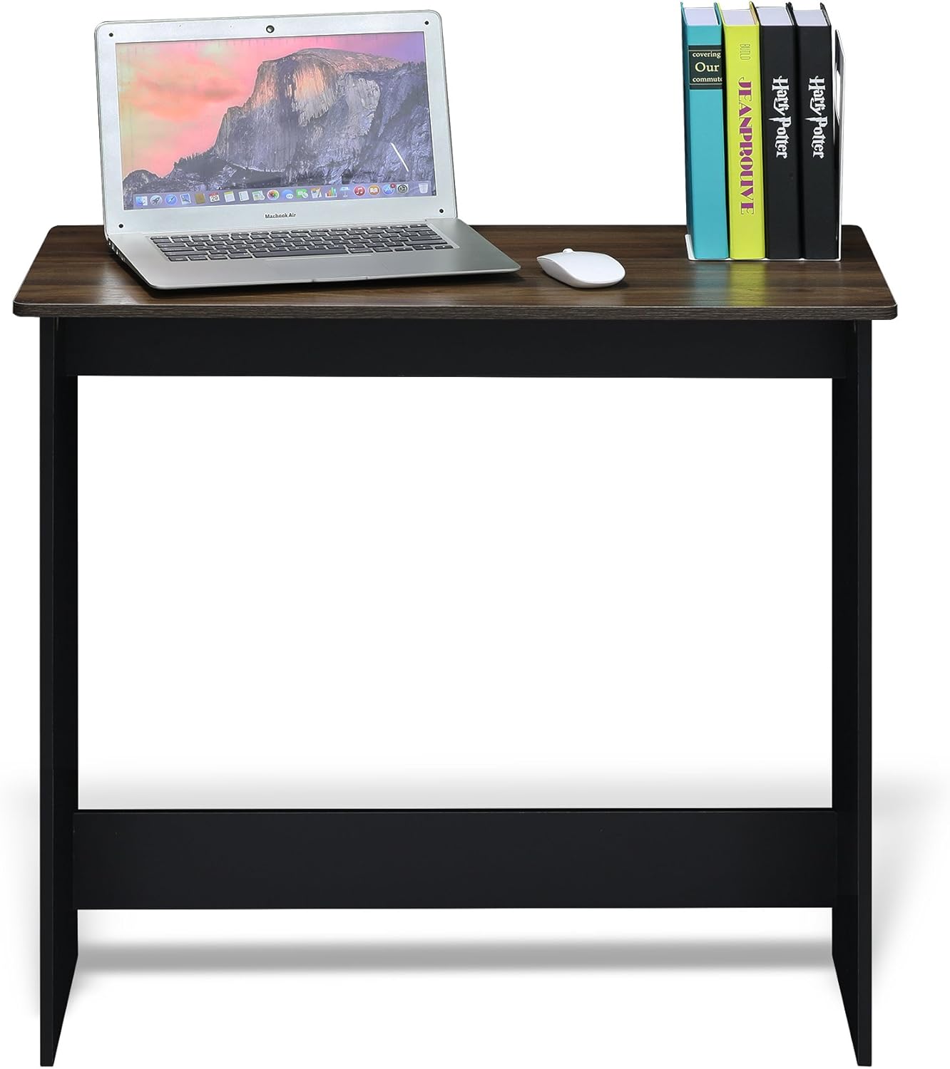 Thumbnail 3 de Furinno Simplistic computer desk in Columbia Walnut/Black – compact study & writing table