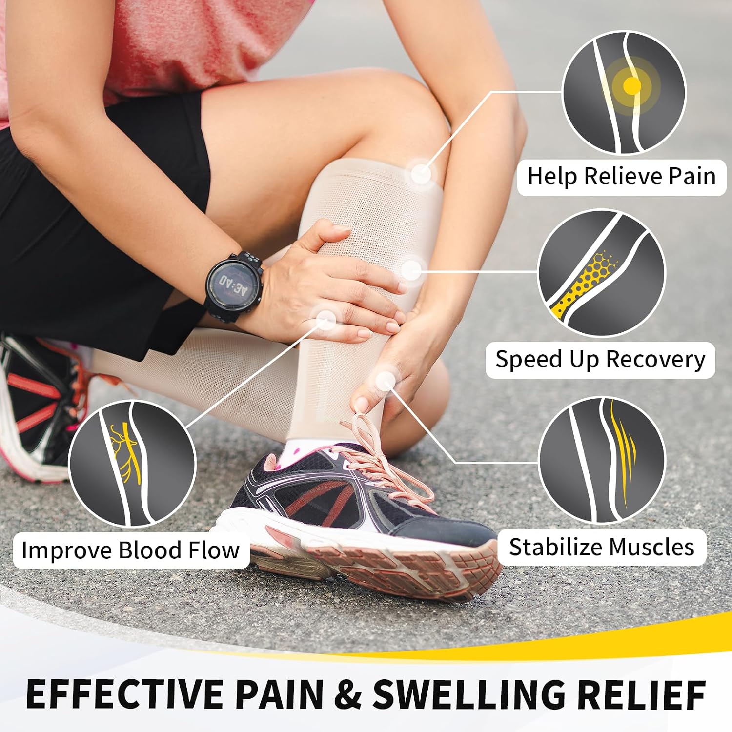Detalle 2 de CAMBIVO Calf Compression Sleeve 2‑pack
