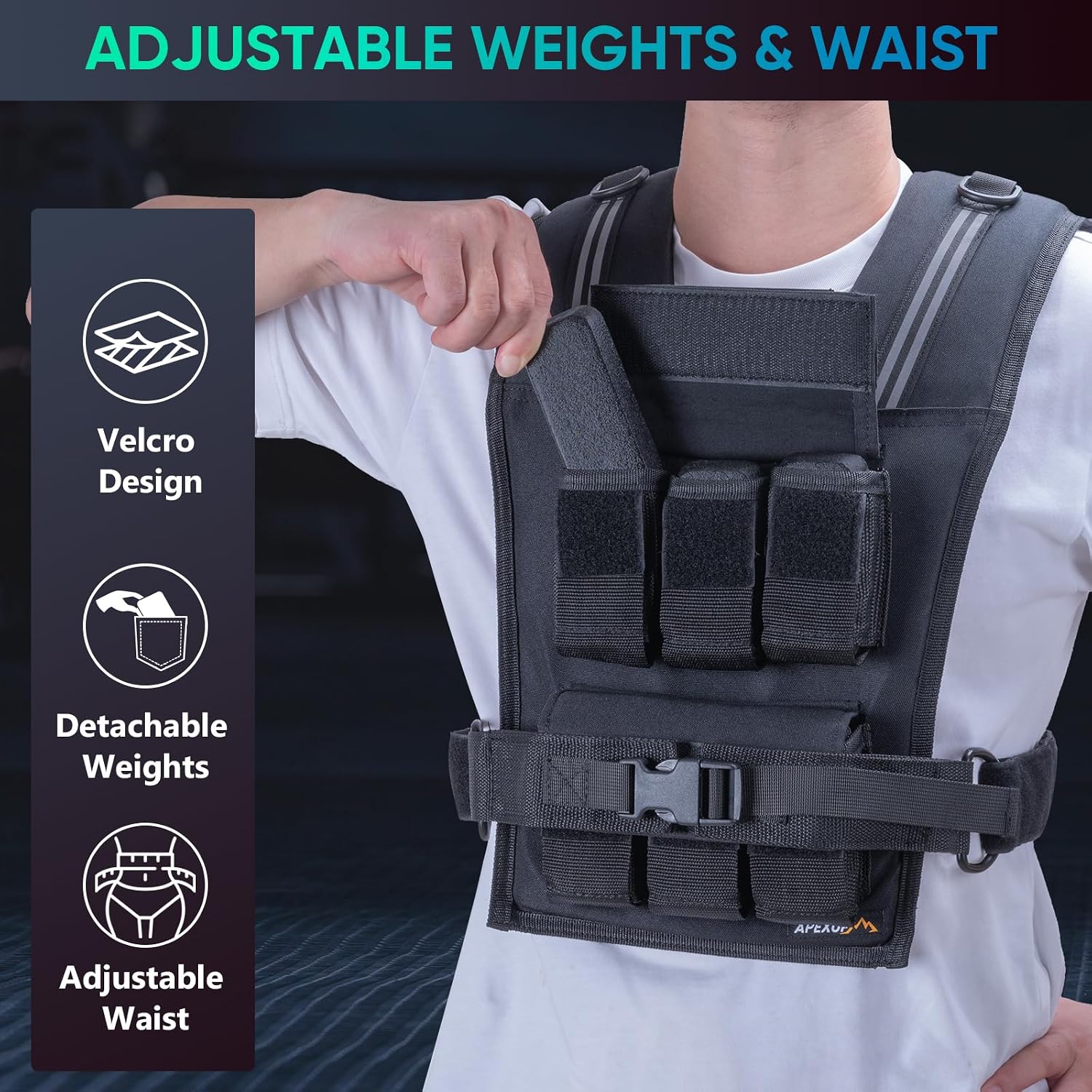 Thumbnail 2 de APEXUP Adjustable Weighted Vest 20 lbs 🏋