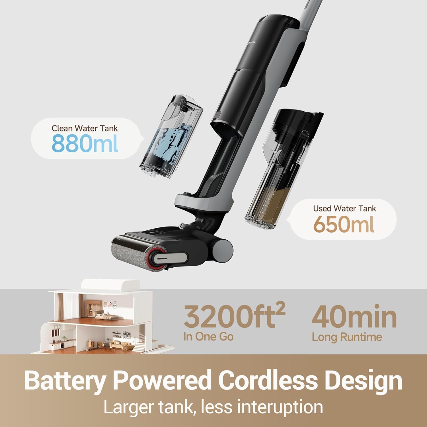Thumbnail 6 de DREAME H14 Pro Wet-Dry Vacuum Mop, 180° Lie-Flat, 18,000 Pa Suction