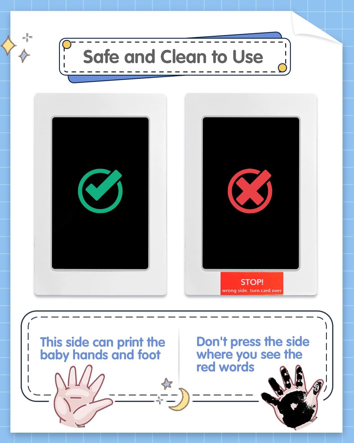 Detalle de MOXTOYU Baby Hand and Footprint Kit – 6 Imprint Cards