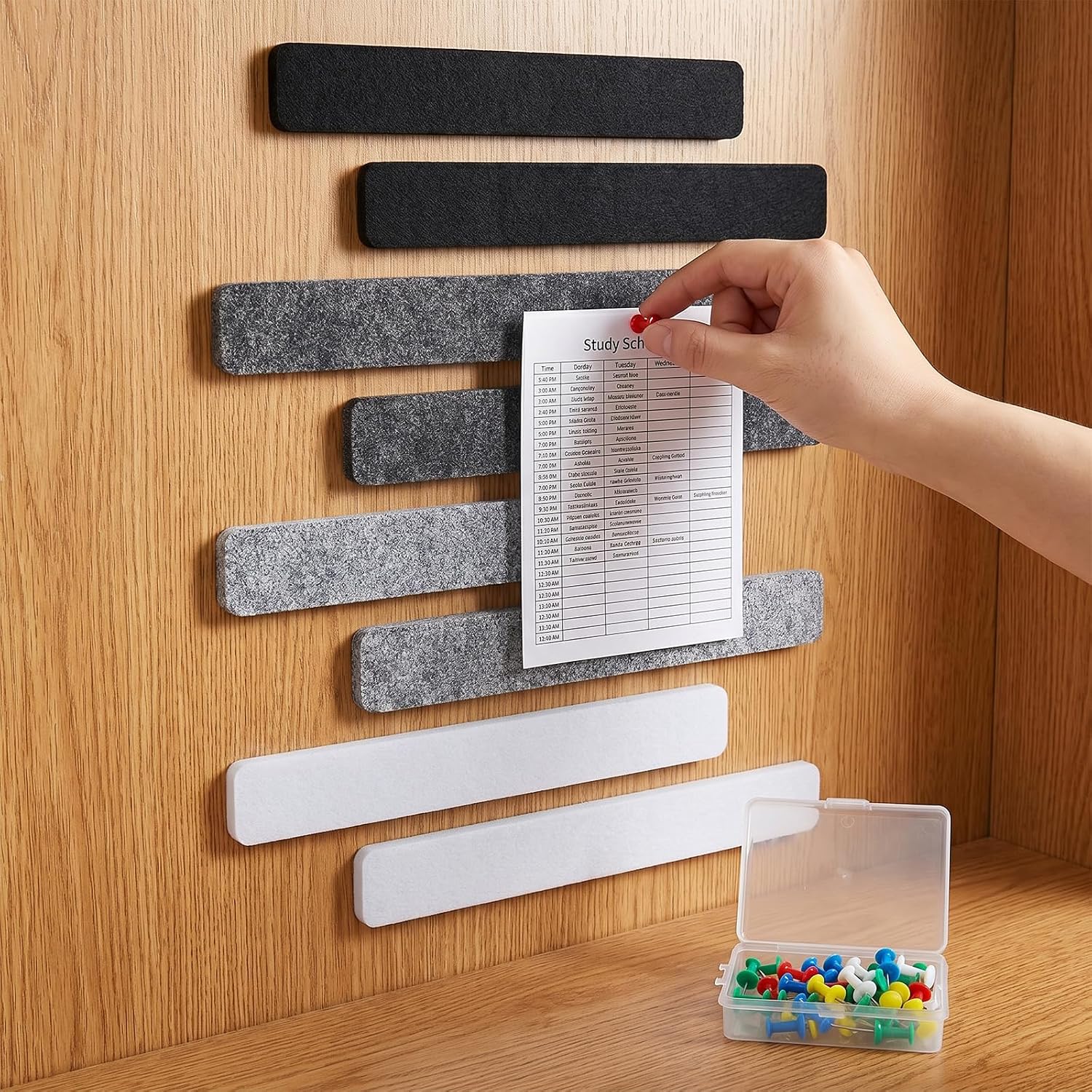 Detalle 2 de AMSGANK Felt Pin Board Strips, 8-Pack