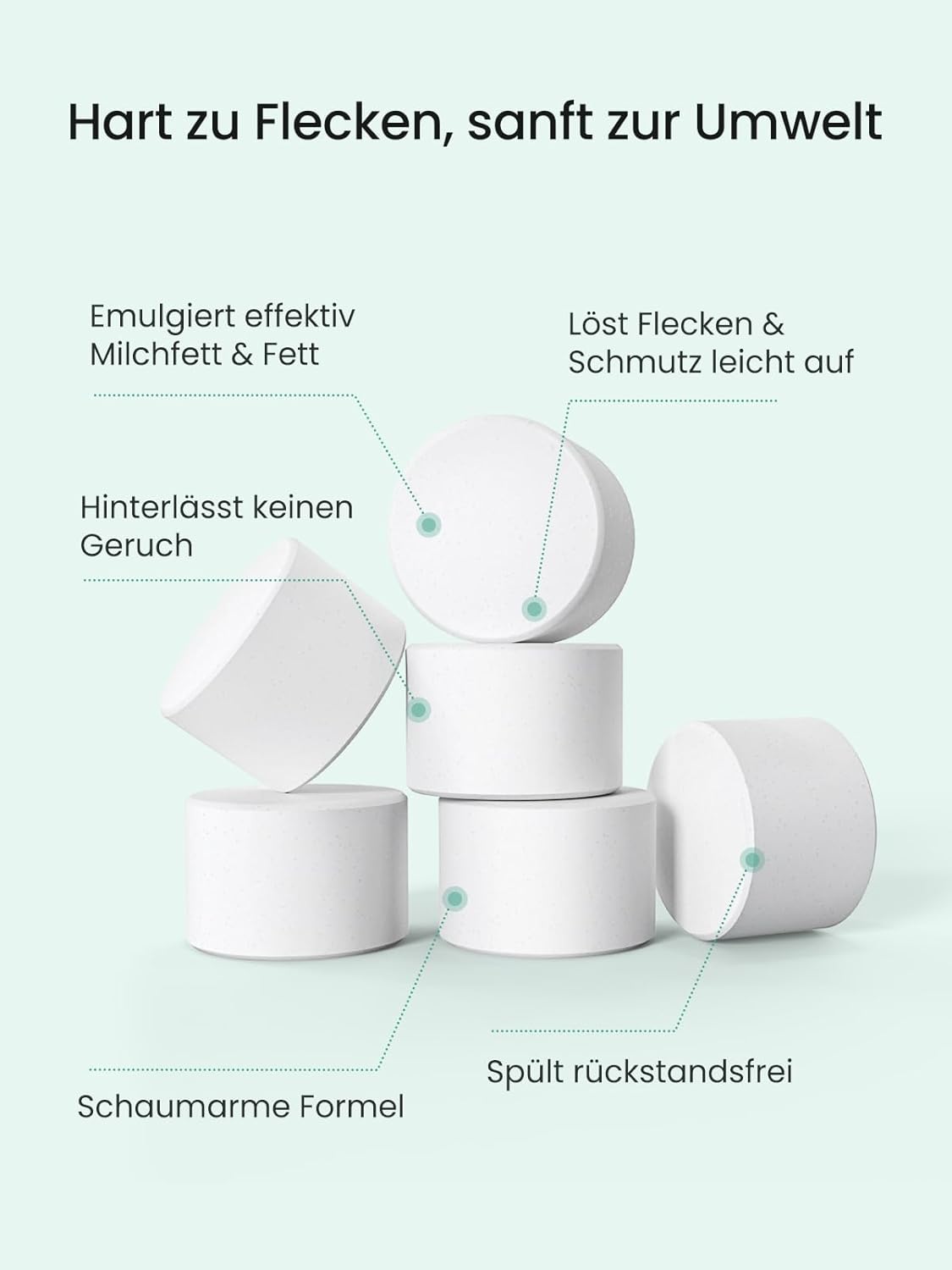Detalle de Grownsy 130 Stück Babyflaschen Reinigungstabletten – kompatibel mit Grownsy, Baby Brezza, Momcozy