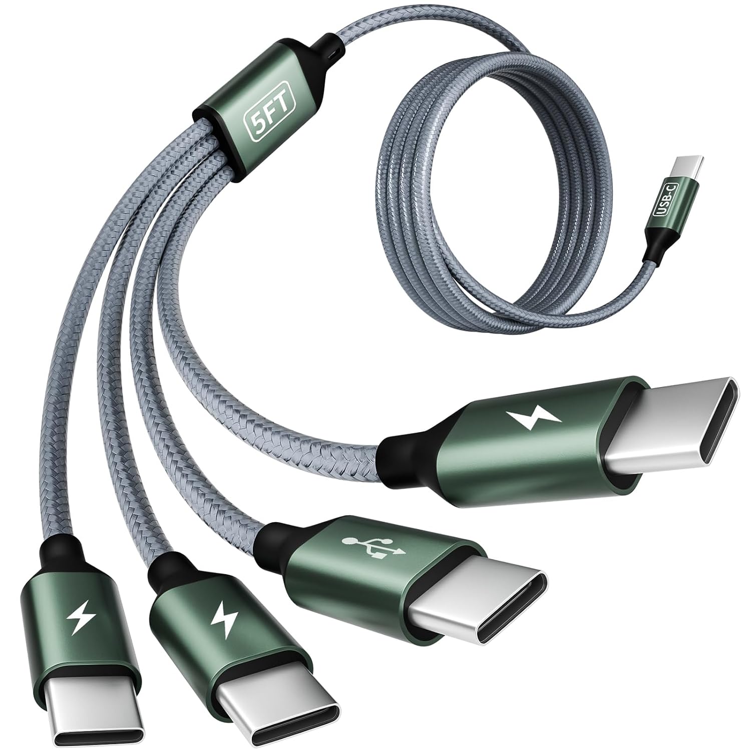 Detalle de USBC to USBC Cable, 4 in 1 USB C Multi Charging Cable for Multiple Devices