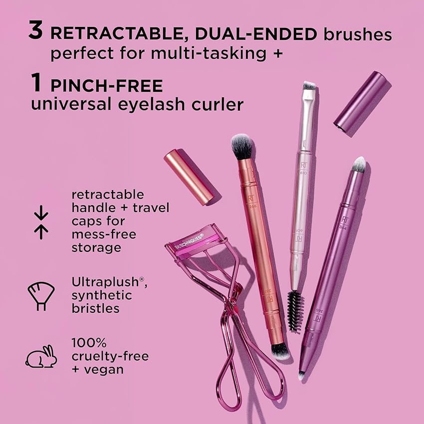 Thumbnail 1 de Real Techniques Double Time Brush + Lash set de 4 piezas 🎀