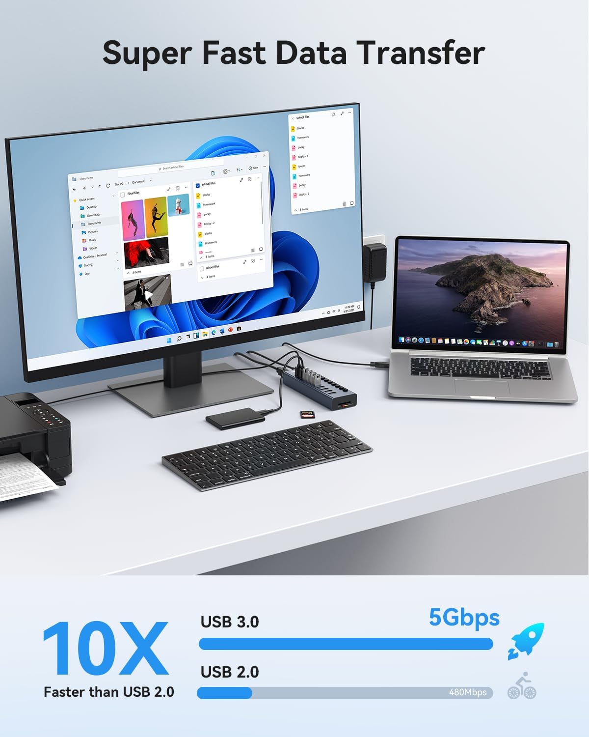 Detalle de WENTER 10 Ports USB Hub 36W