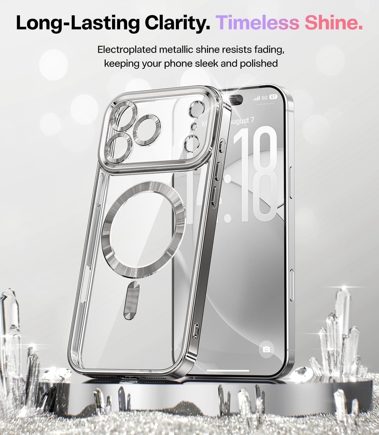 Thumbnail 2 de Meifigno for iPhone 17 Pro Max Case 6.9" with Glitter Card, Wrist Strap, and MagSafe Compatibility