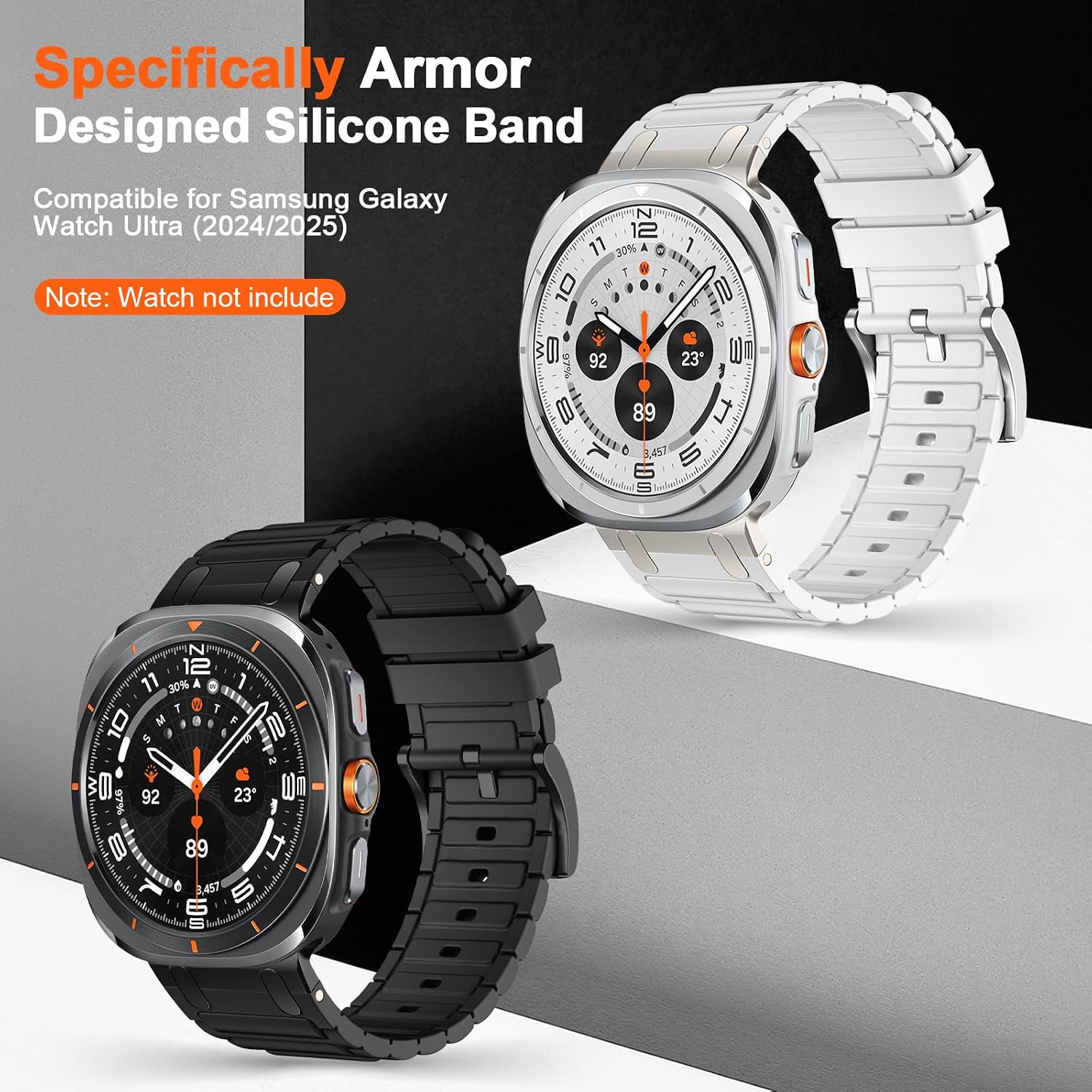 Detalle de XMUXI Rugged Silicone Strap for Samsung Galaxy Watch Ultra 47mm
