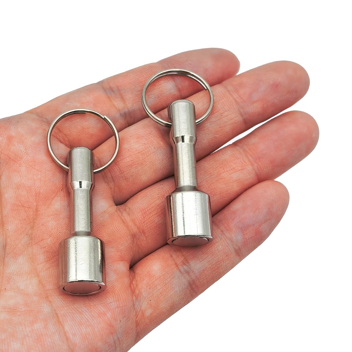 Detalle de AIJOJUMY 2-Pack 12 mm Keychain Magnets for Metal Testing with Velvet Pouch