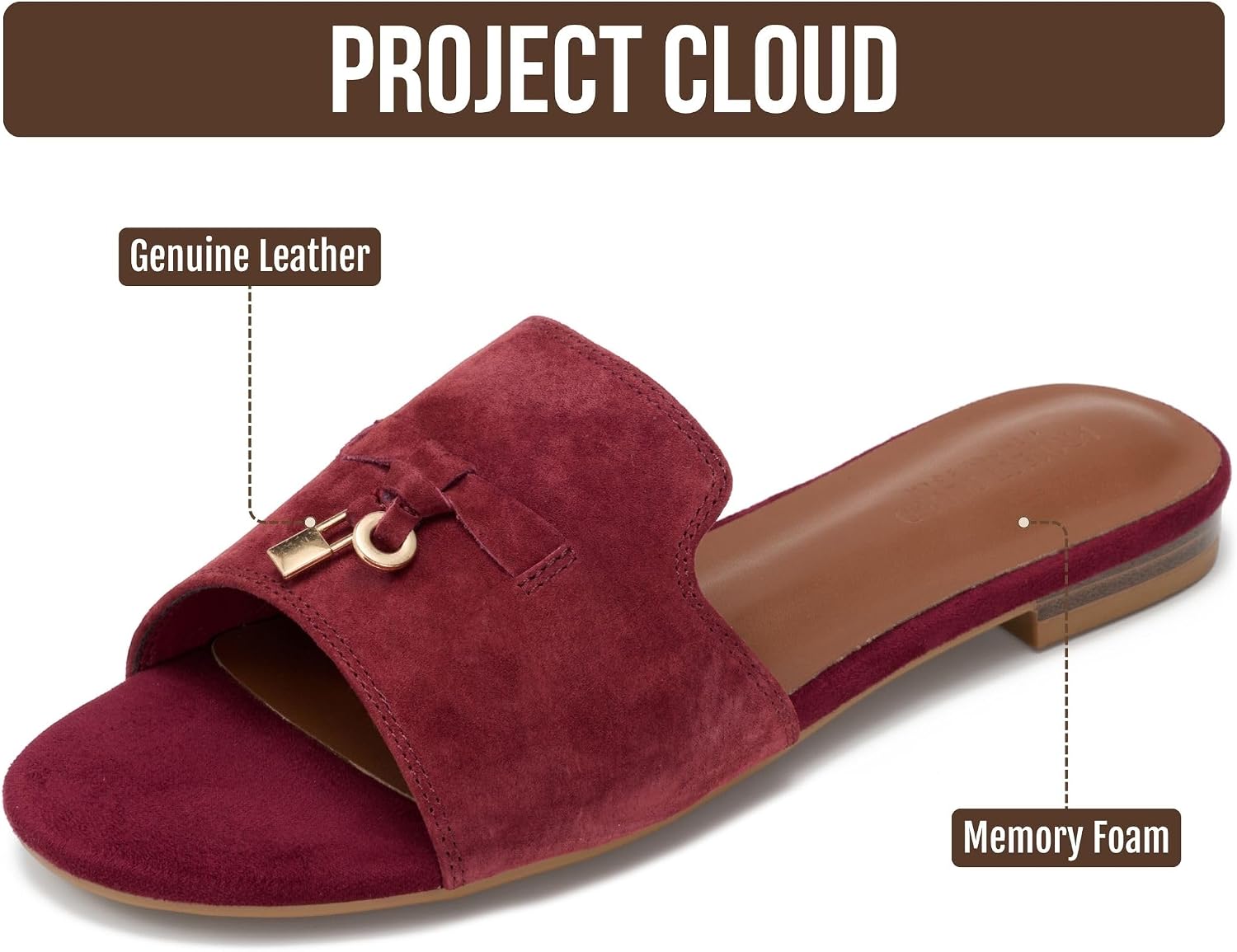 Thumbnail 1 de Project Cloud Leather Slide Sandals